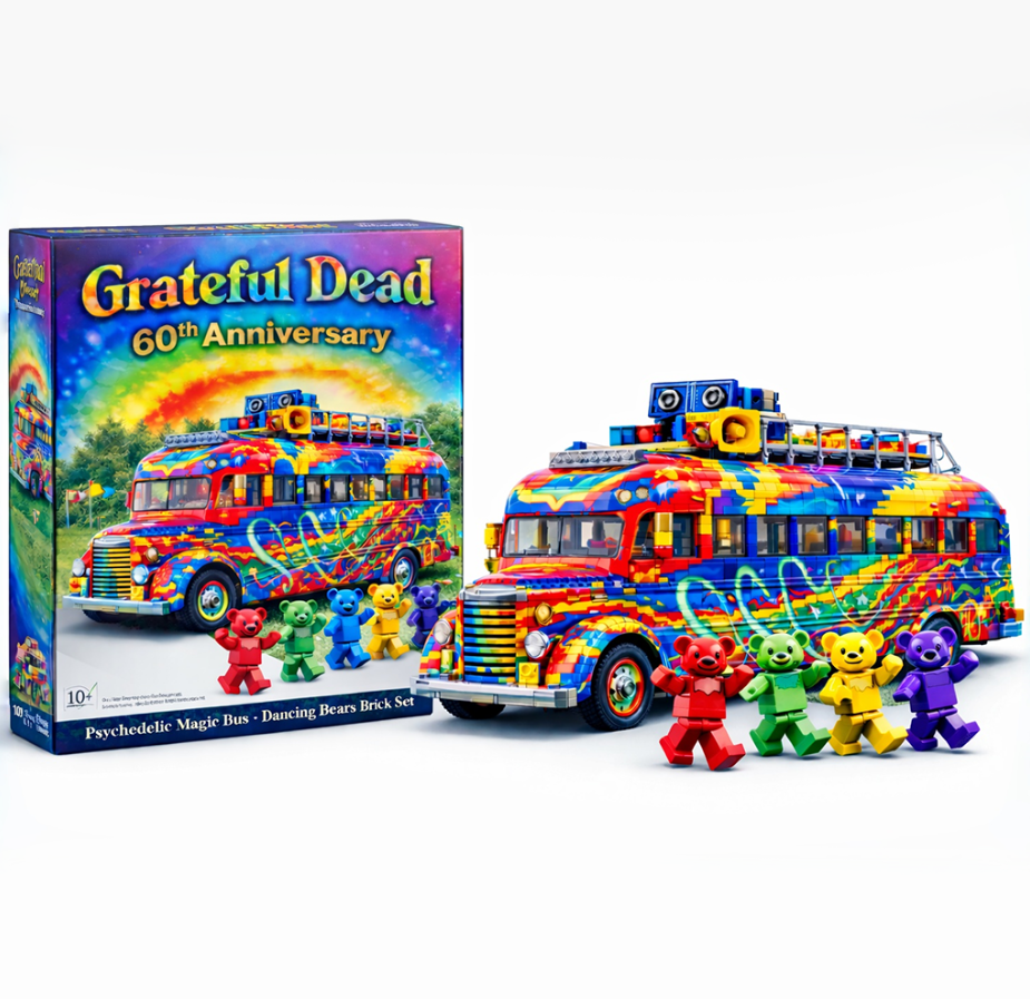 The Warlocks 60th Anniversary Psychedelic Magic Bus & Dancing Bears Brick Set