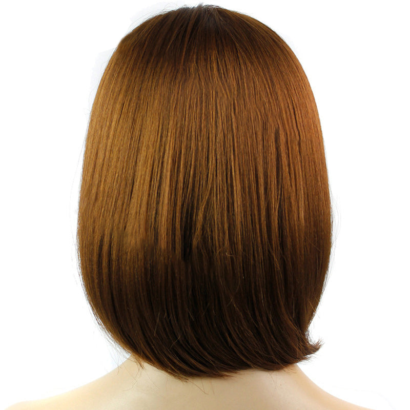 Luna Wigs Female Brown Short Hair Bobbed Air Bangs Wig
