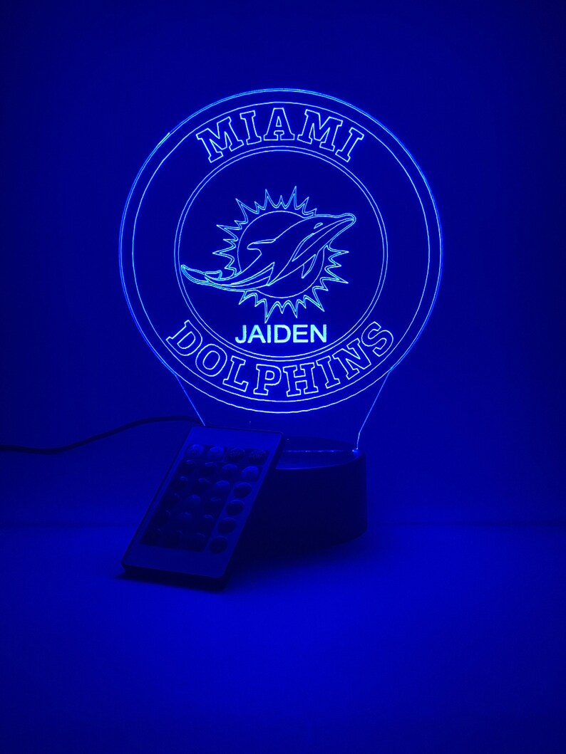 MIAMI DOLPHINS 3D LAMP PERSONALIZED