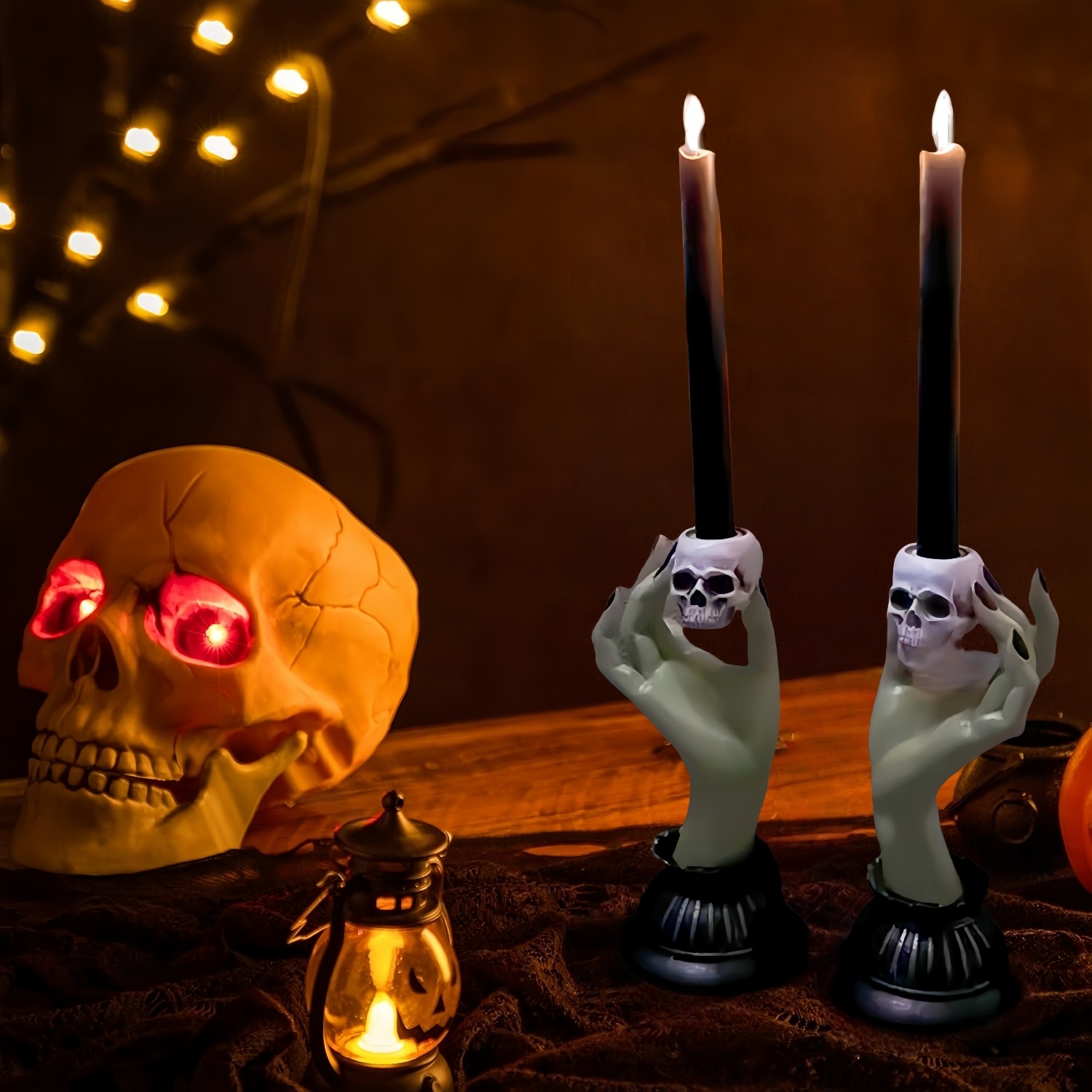 💥ON SALE💥Stewart Green Witch Hands Halloween Candle Holders