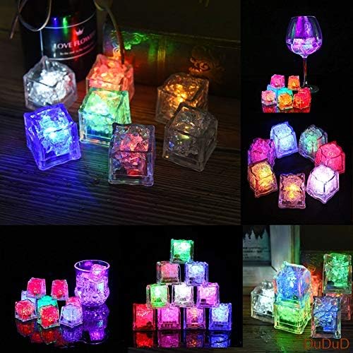 🧊🧊Multi-color Flashing LED Illuminated Ice Cubes - (Unique Party Supplies)