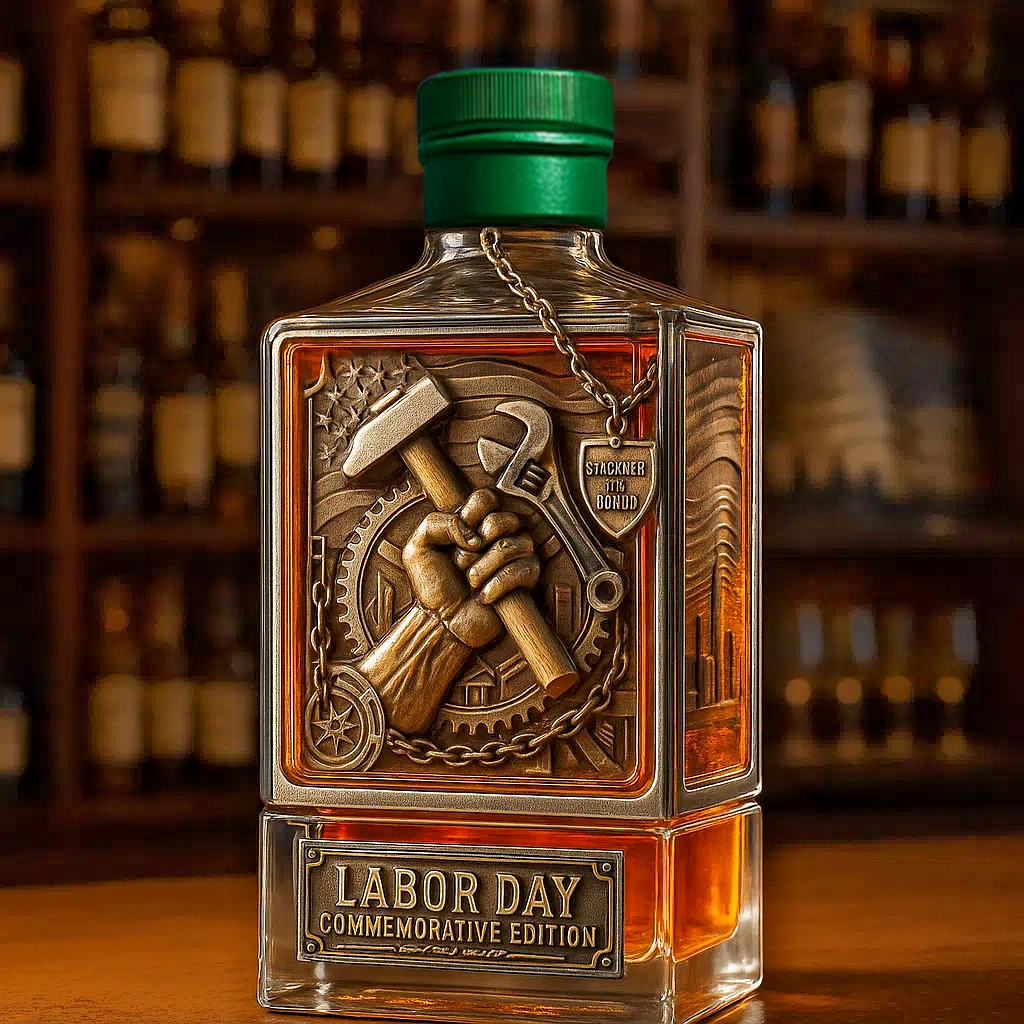 🛠️ Labor Day Whiskey Bottle — A Tribute to American Grit and Craftsmanship