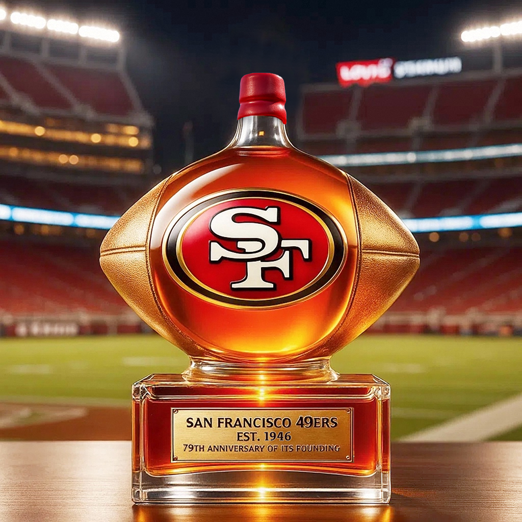 Gold Rush Glory, Gridiron Legacy——San Francisco 49ers Whiskey Bottle
