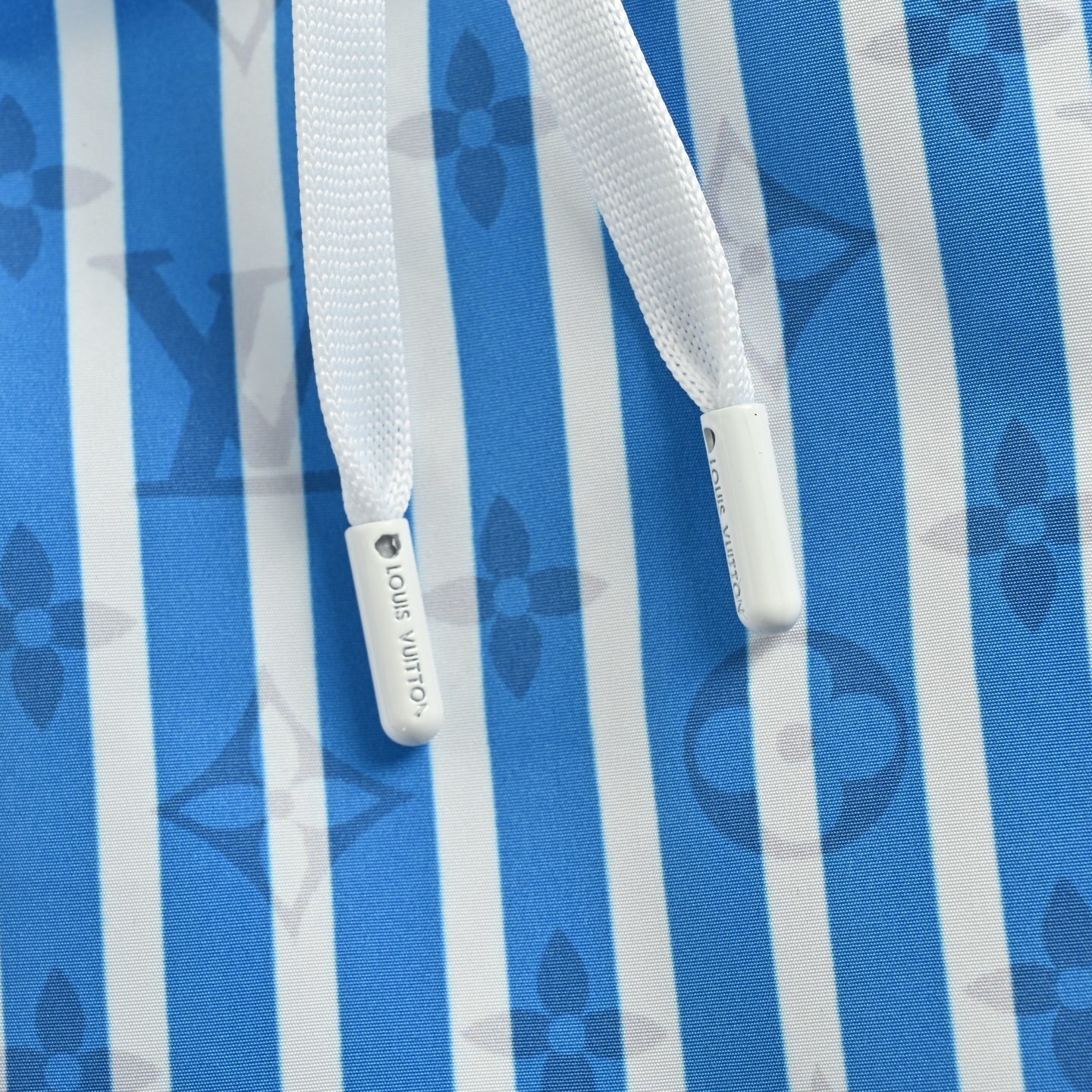 Louis Vuitton 25ss blue striped shorts with obscure monogram