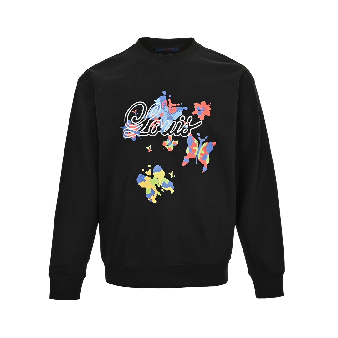 Louis Vuitton 24Fw butterfly and floral print sweatshirt