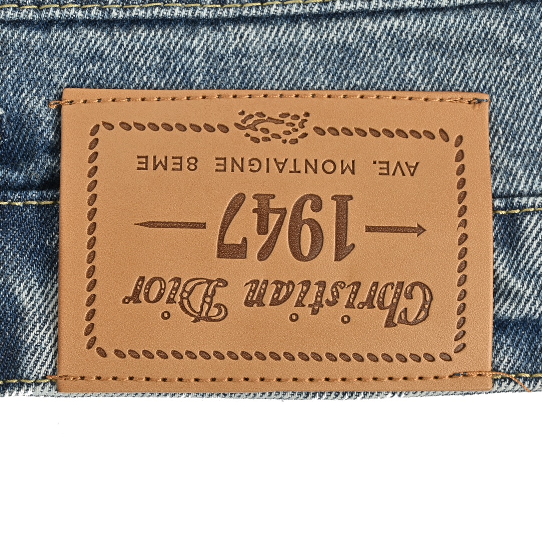 Dior 24Fw floral embroidered lettering washed jeans