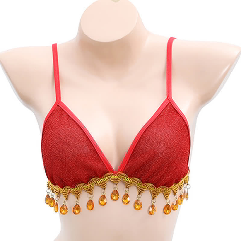 Han Costume Sexy Lace Up Fringed Split Lingerie Set