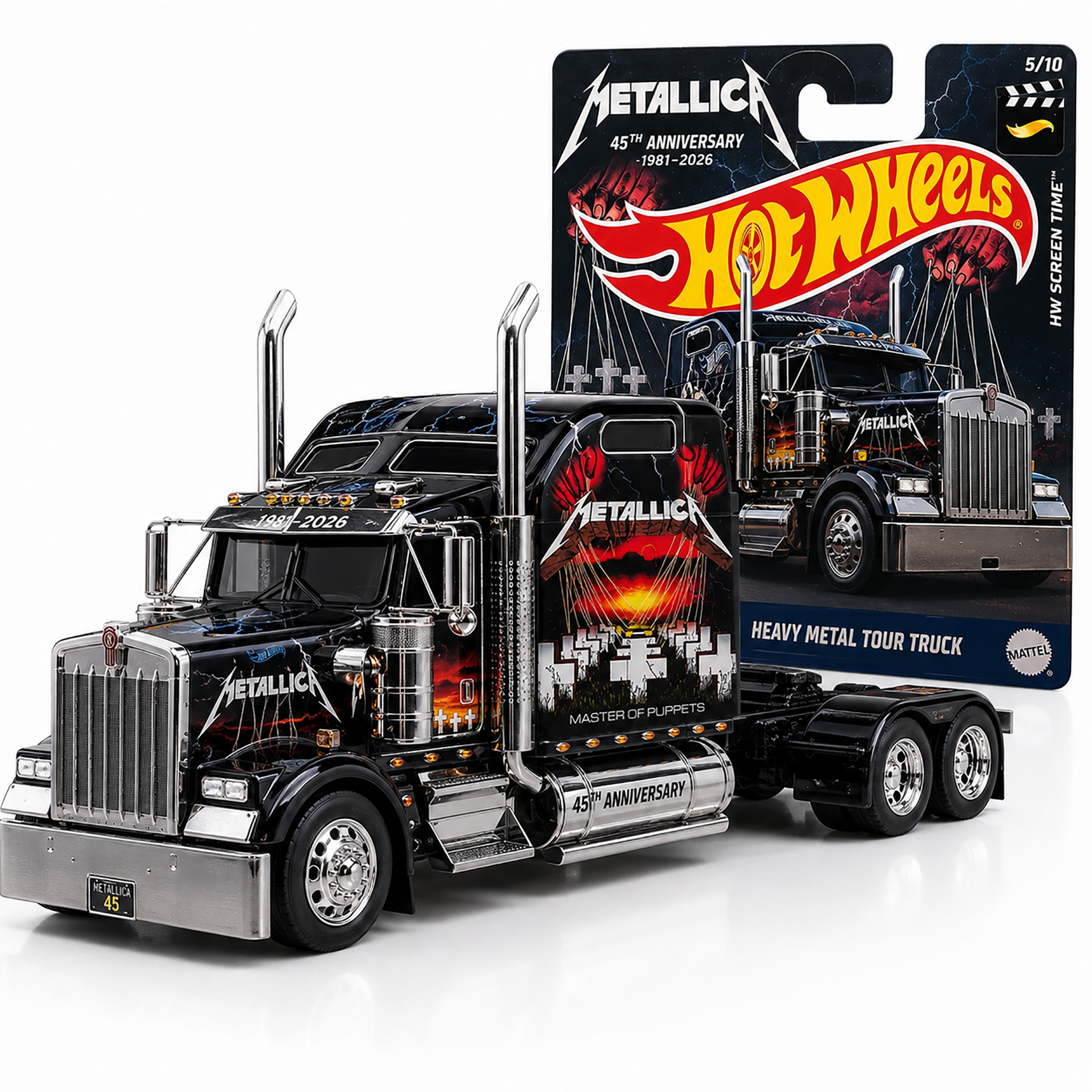 🤘Hot Wheels Metallica 45th Anniversary Master of Puppets Heavy Metal Tour Truck