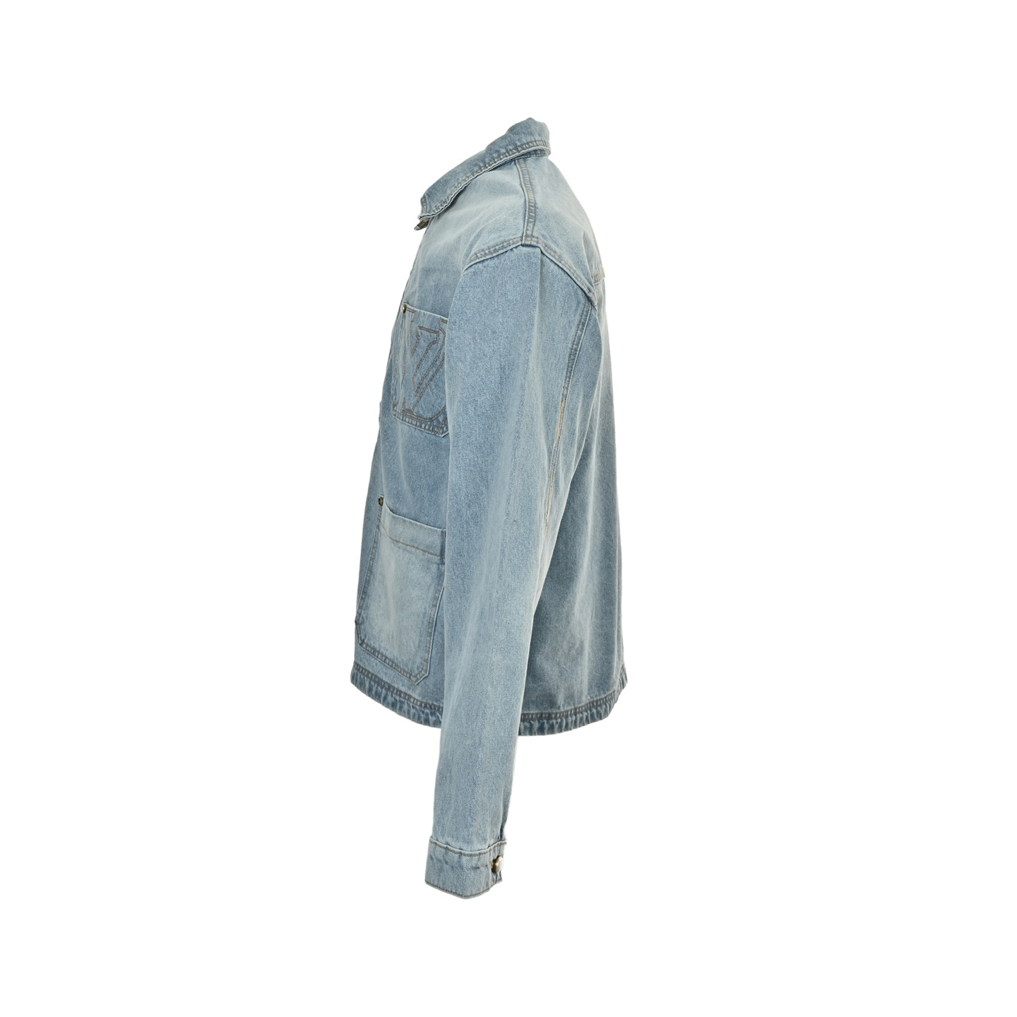 Louis Vuitton 25Fw embroidered pocket denim blue denim jacket
