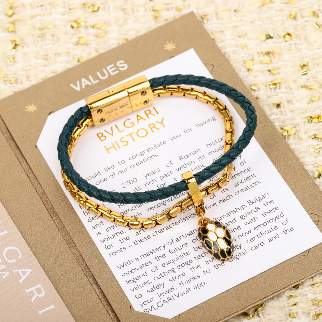 Bulgari new serpenti snake head double bracelet