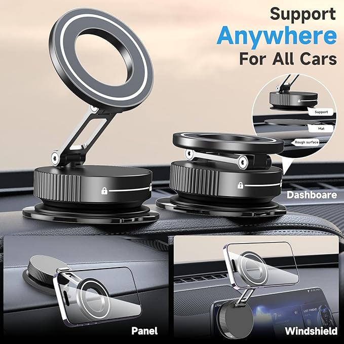 🔥🔥2025 Hot Sale📱📱360° Adjustable Magnetic Vacuum Suction Cup Phone Holder