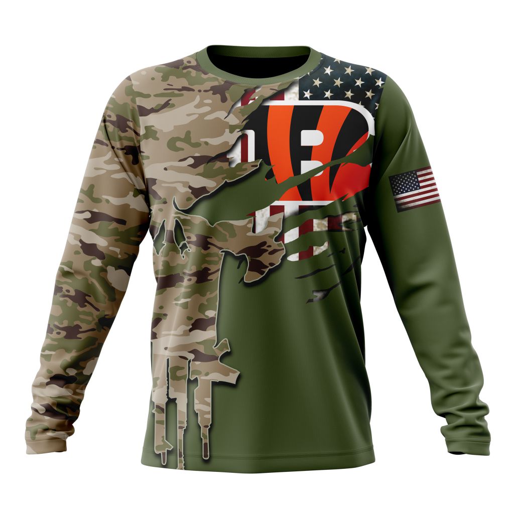CINCINNATI BENGALS 3D HOODIE VETERANS DAY