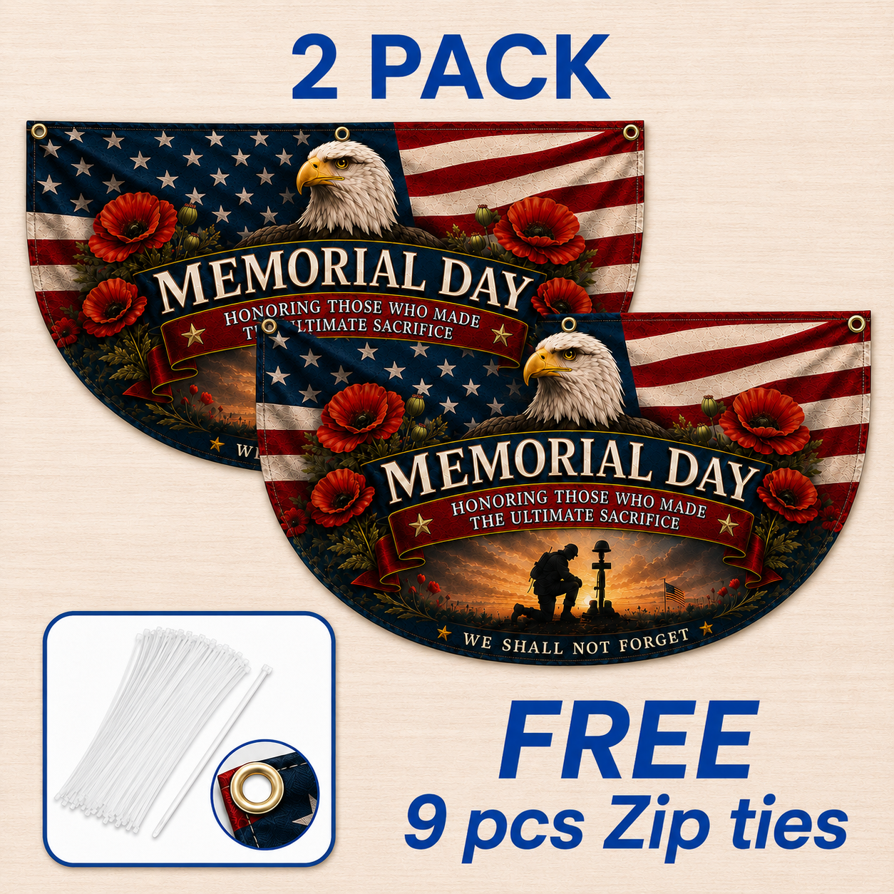 🫡Memorial Day Poppy Tribute Garden Flag