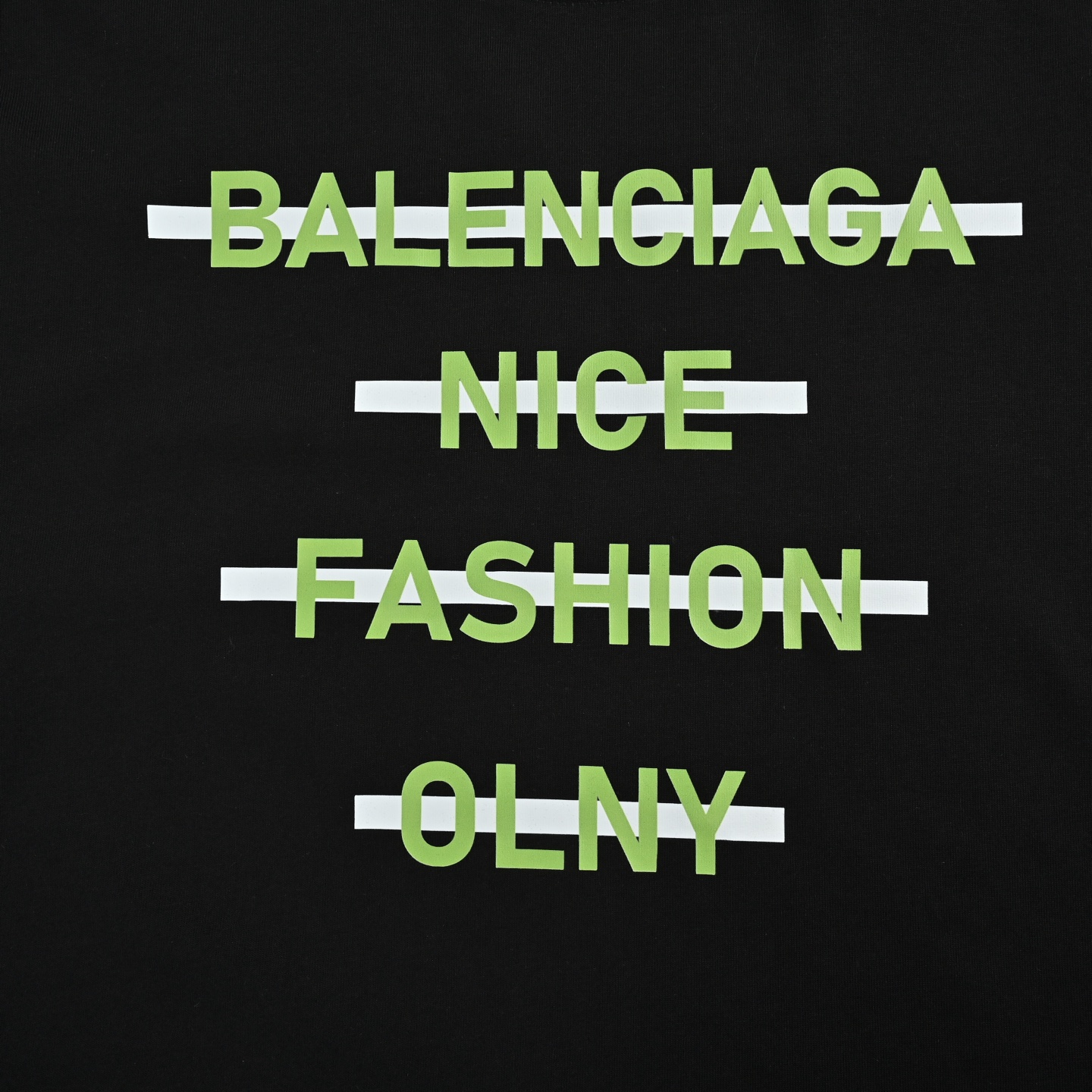 Balenciaga Striped Letter Print Short Sleeve
