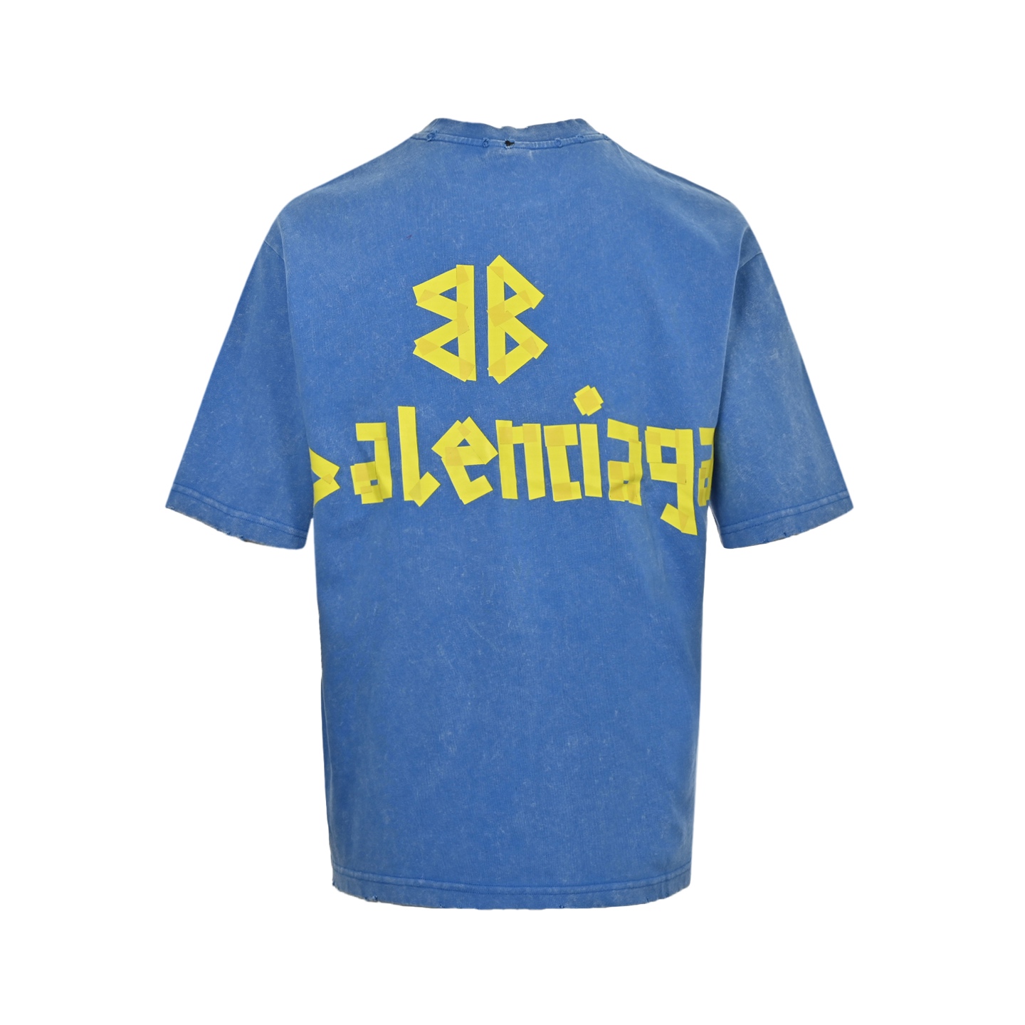 Balenciaga 25ss Masking Tape Washed Ripped Short Sleeve
