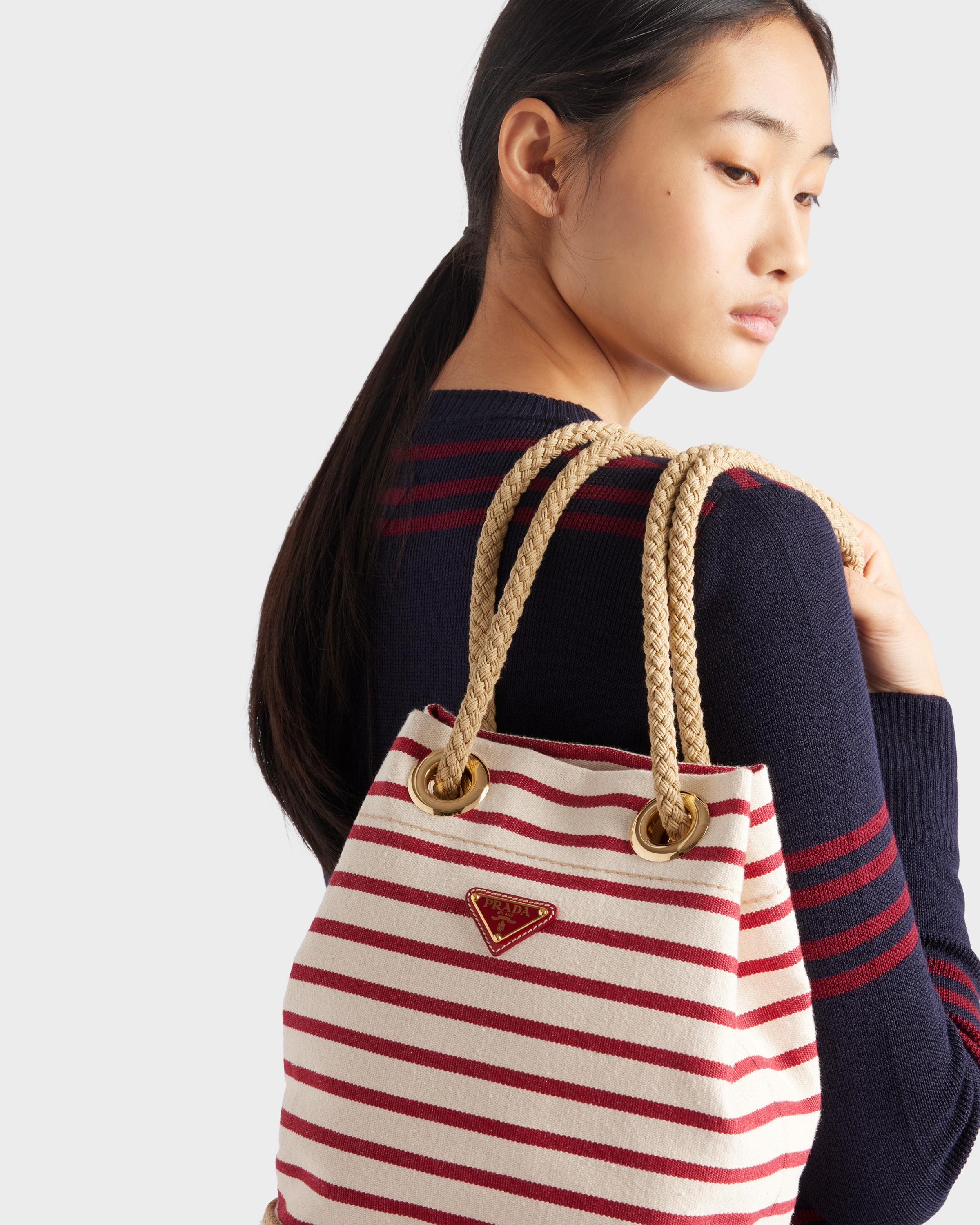 Prada Mariner Small Fabric Bucket Bag 1BE082_2HHL_F059I_V_OOH