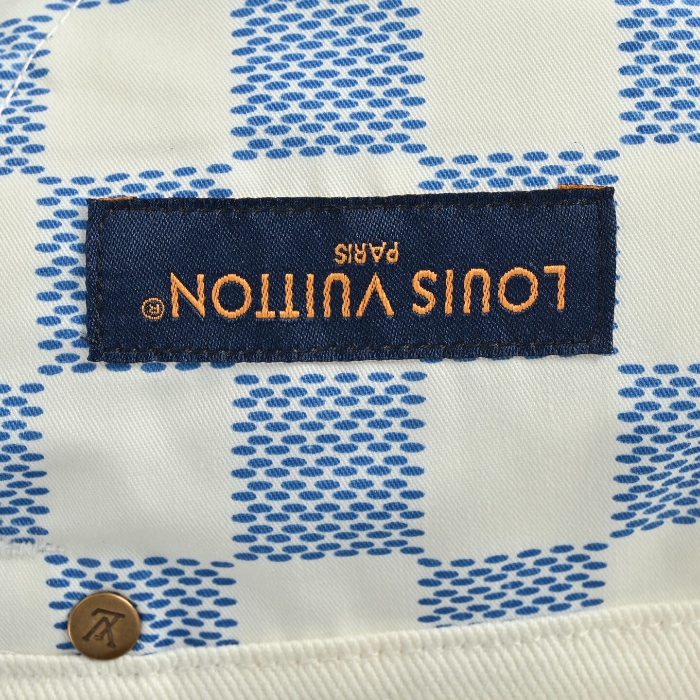 Louis Vuitton 25ss denim shorts with embroidered logo on the back pocket
