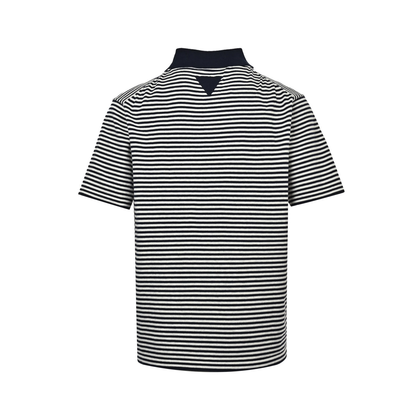 Prada 23ss blue and white striped knitted Polo short sleeve