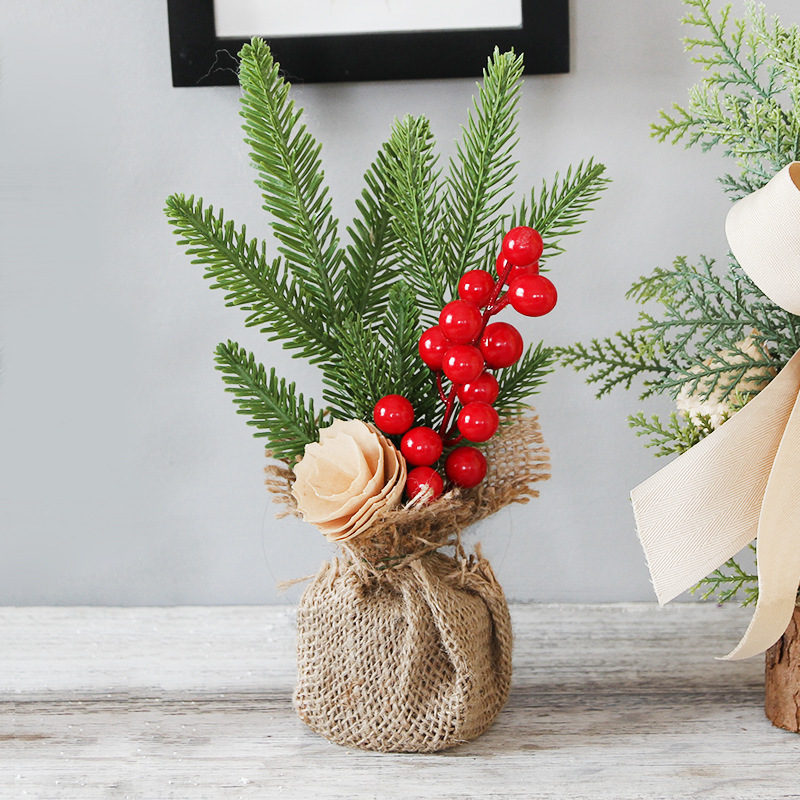 Tabletop window mini Christmas tree decoration potted festival scene decoration