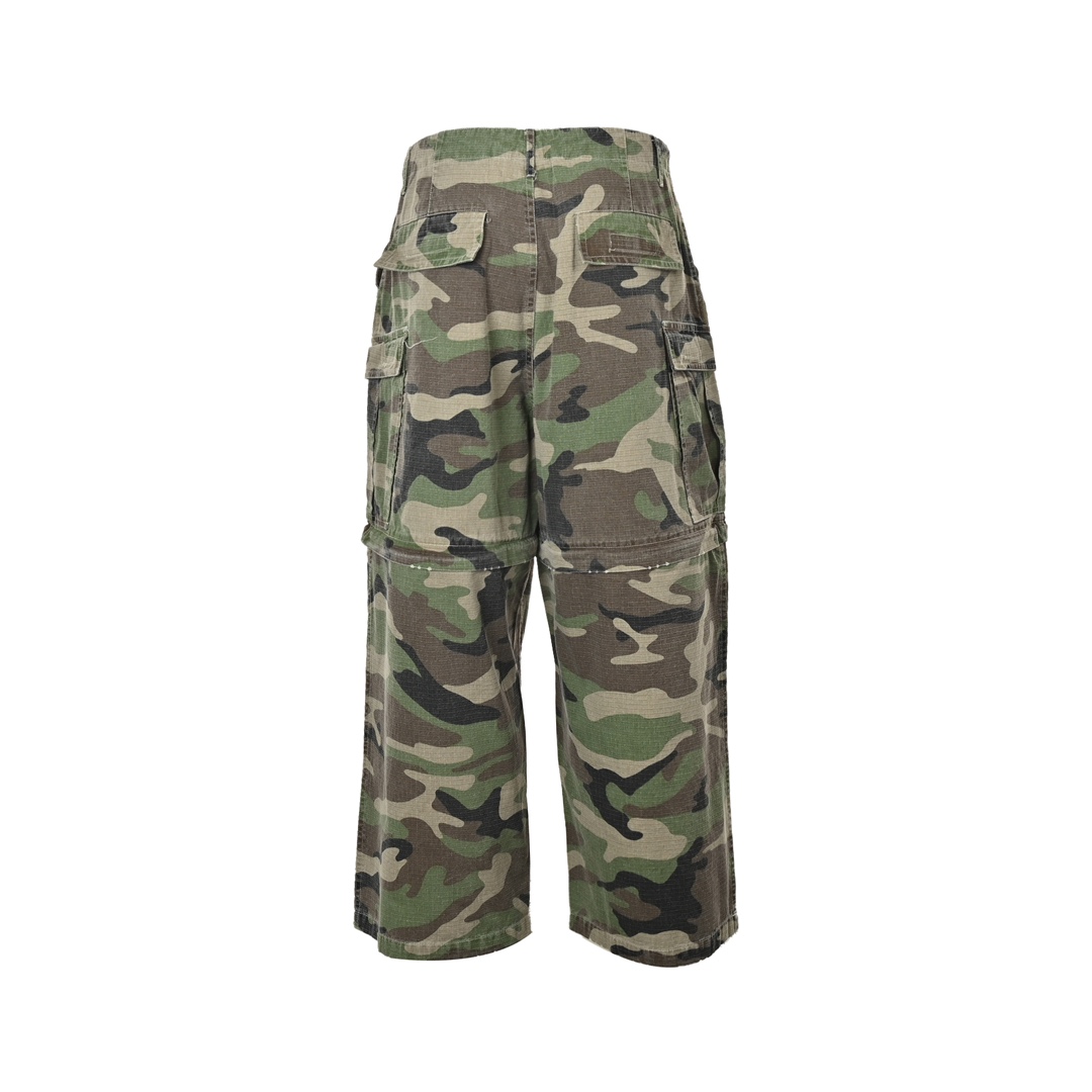Balenciaga Heavy Camouflage Detachable Multi-Pocket Two-Way Pants