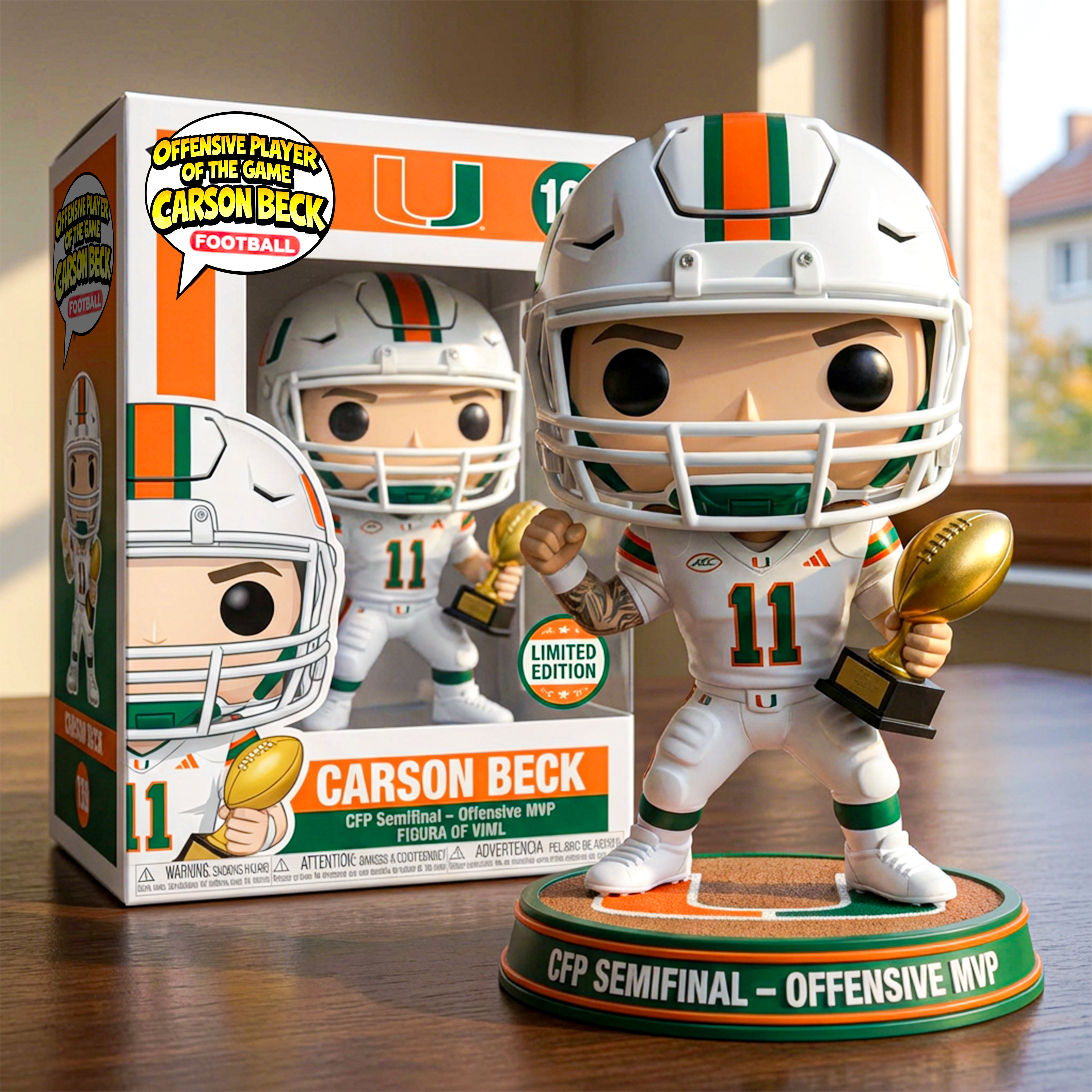 🏈 Carson Beck CFP Semifinal MVP Collectible Figure
