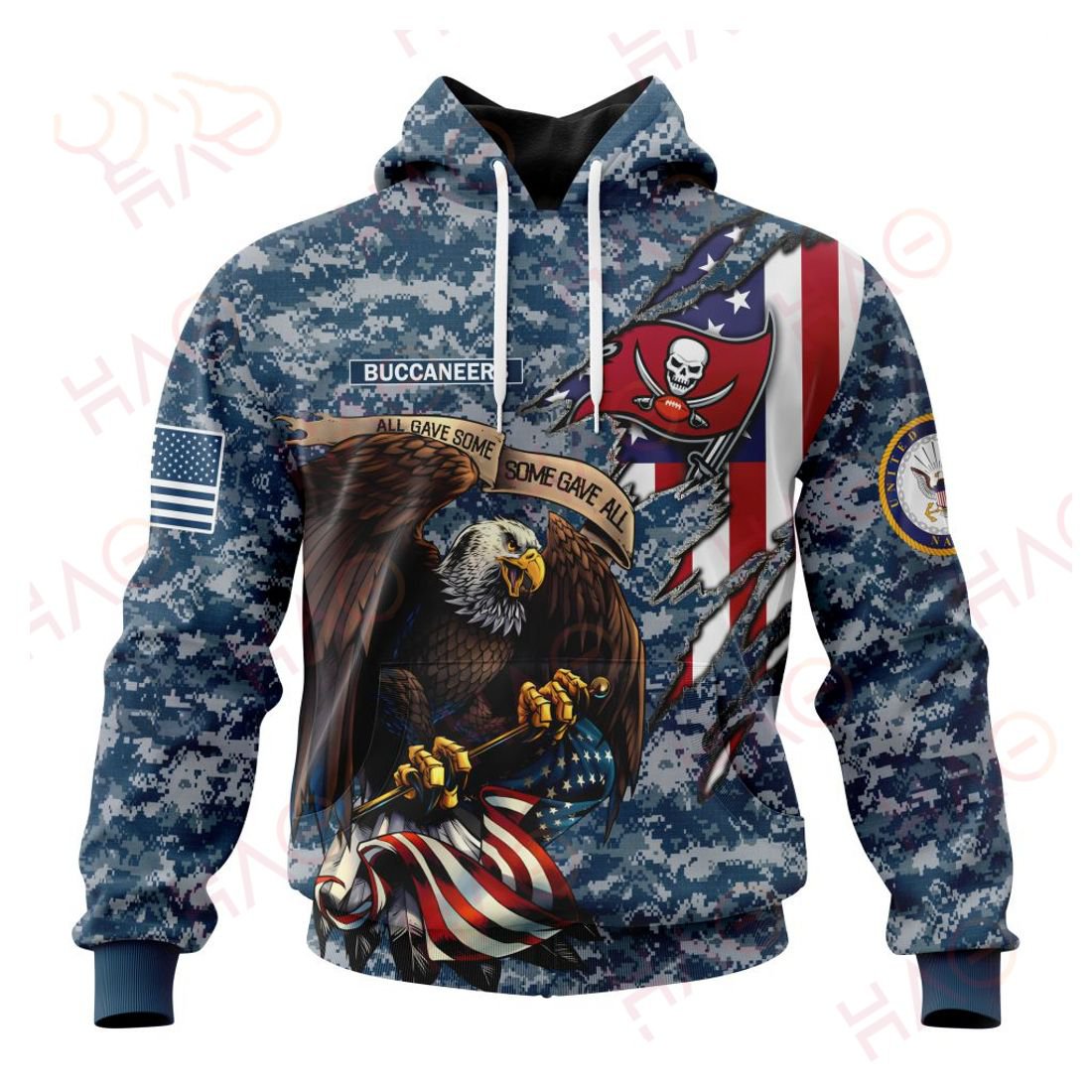 TAMPA BAY BUCCANEERS 3D HOODIE US NAVY VETERANS