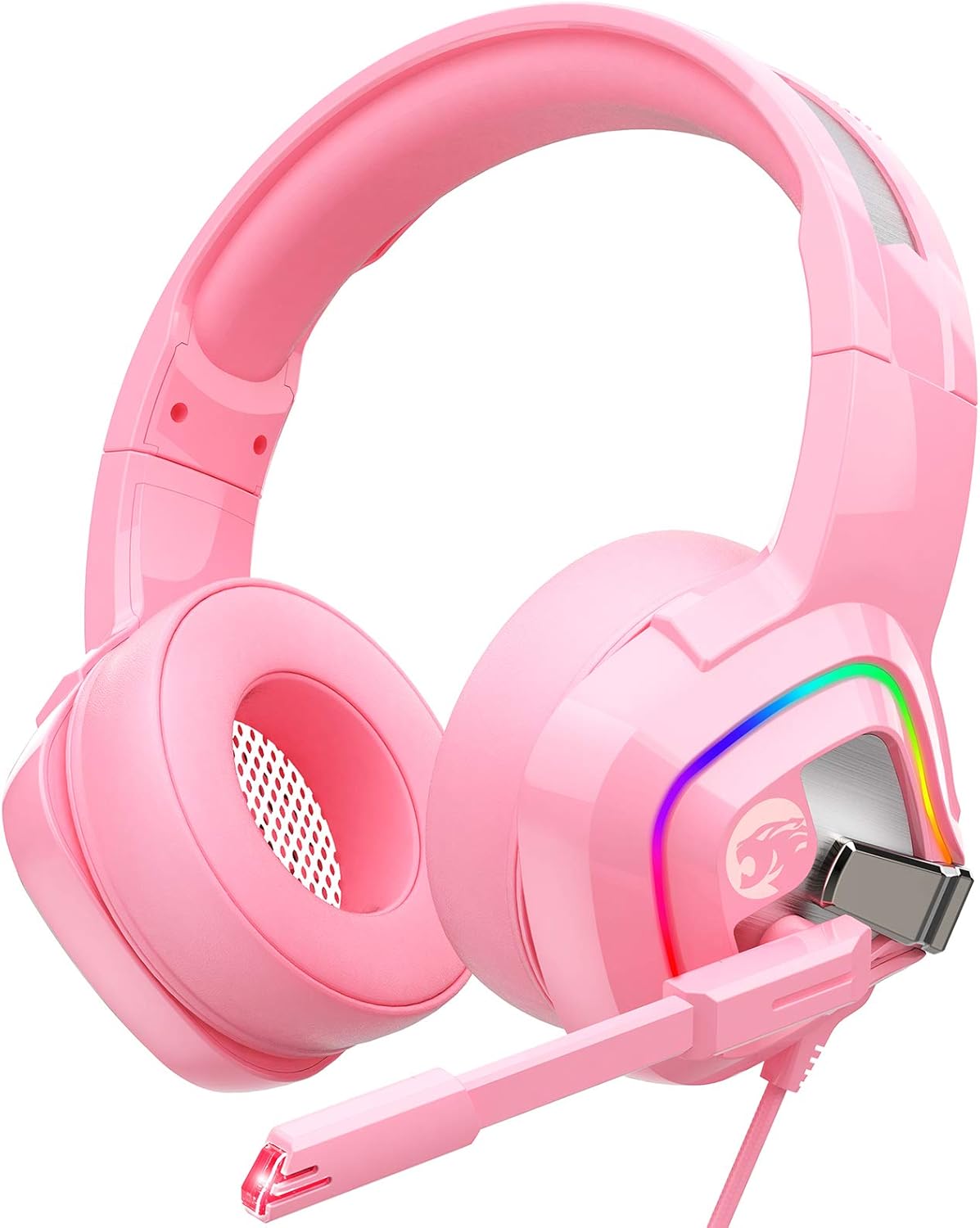 ZIUMIER Z66 Gaming Headset, Wired, Over-Ear, Noise Cancelling Mic, RGB Light, Stereo Surround Sound, Compatible with PS4, PS5, Xbox One, Laptop (Green)