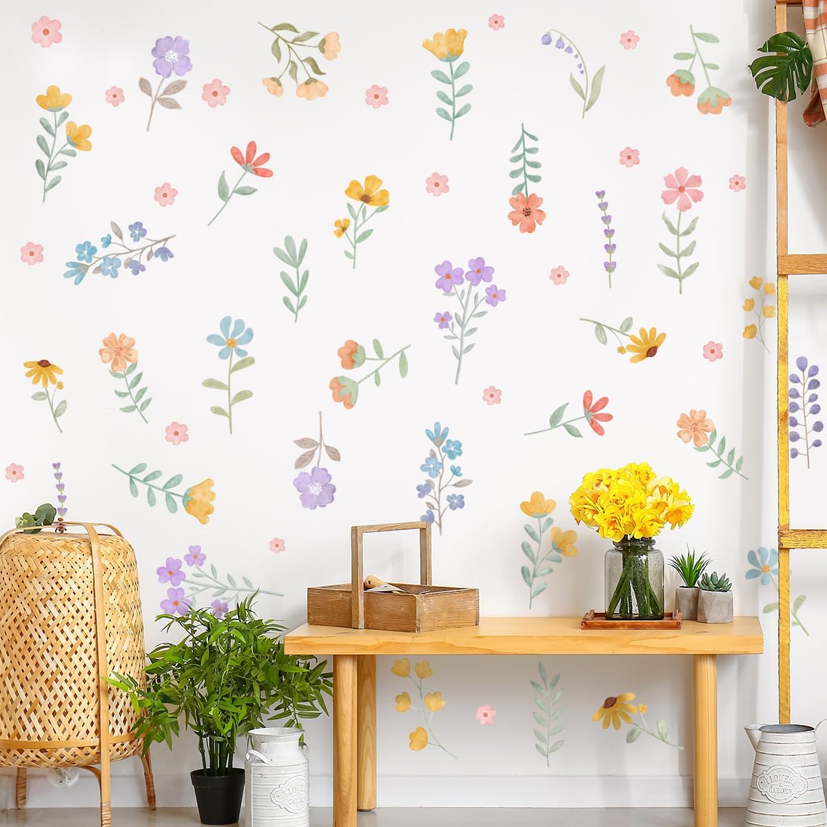 💖Last Day 49% OFF💖8 Sheets Removable Colorful Wildflower Wall Decal