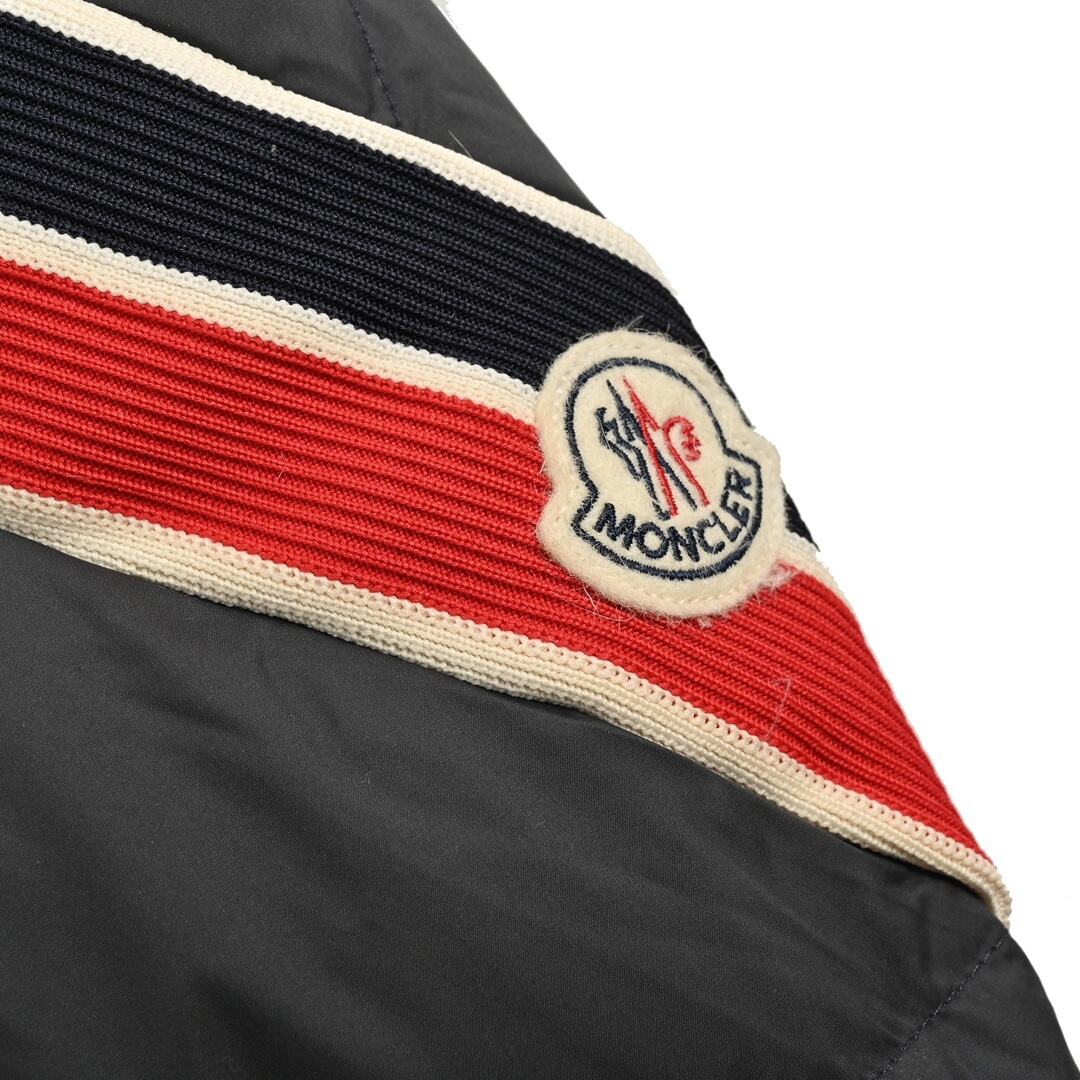 Moncler three-color sleeve striped ribbon stand collar down jacket