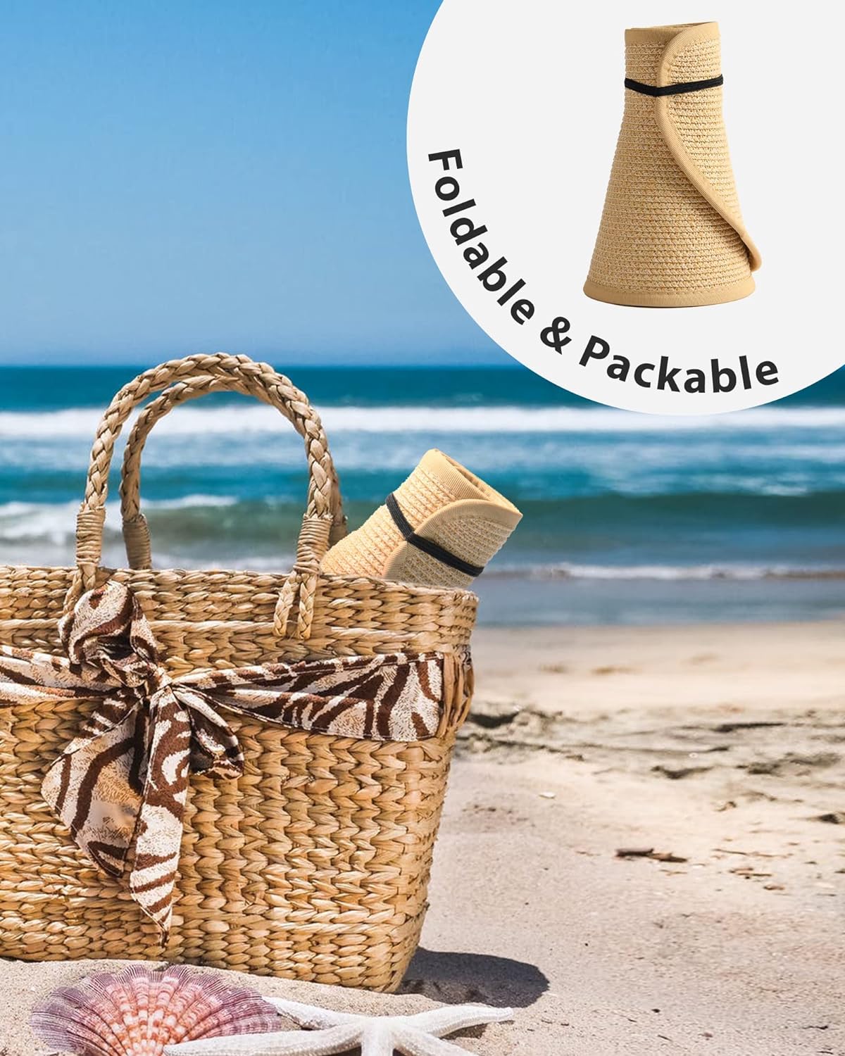 🔥🔥Foldable UV UPF Straw Wide Brim Sun Visor Hats - Buy 2 Get Free Shipping Now!!!
