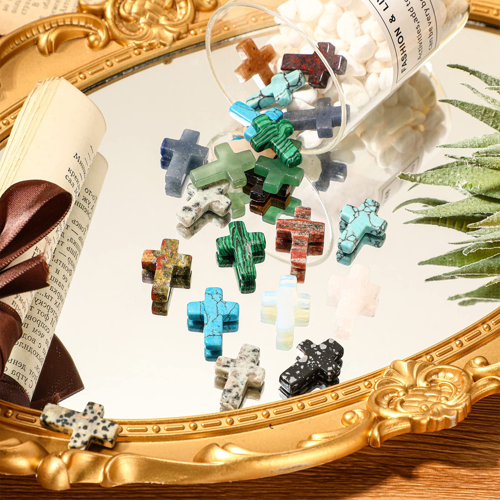 🔥ON SALE - 50% OFF🔥50 Pcs Mini Cross Crystal Stone(0.71 x 0.98 x 0.24 Inch)