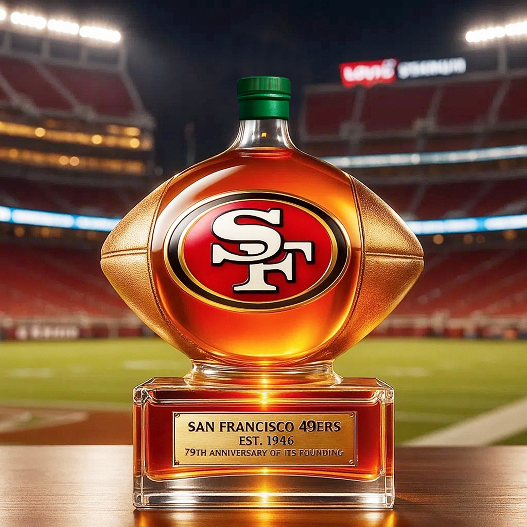 Gold Rush Glory, Gridiron Legacy——San Francisco 49ers Whiskey Bottle