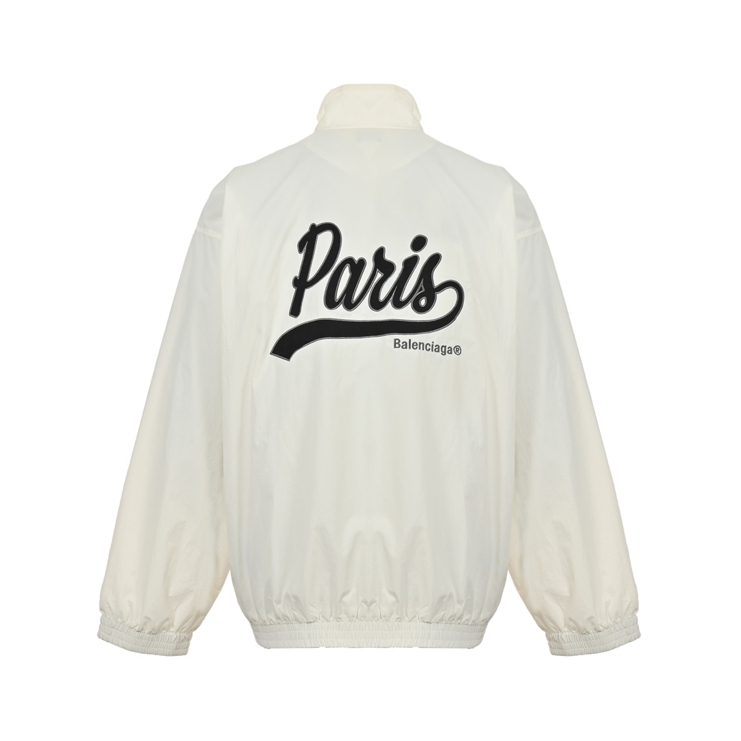 Balenciaga 24Fw waterproof windbreaker jacket with monogram appliqués