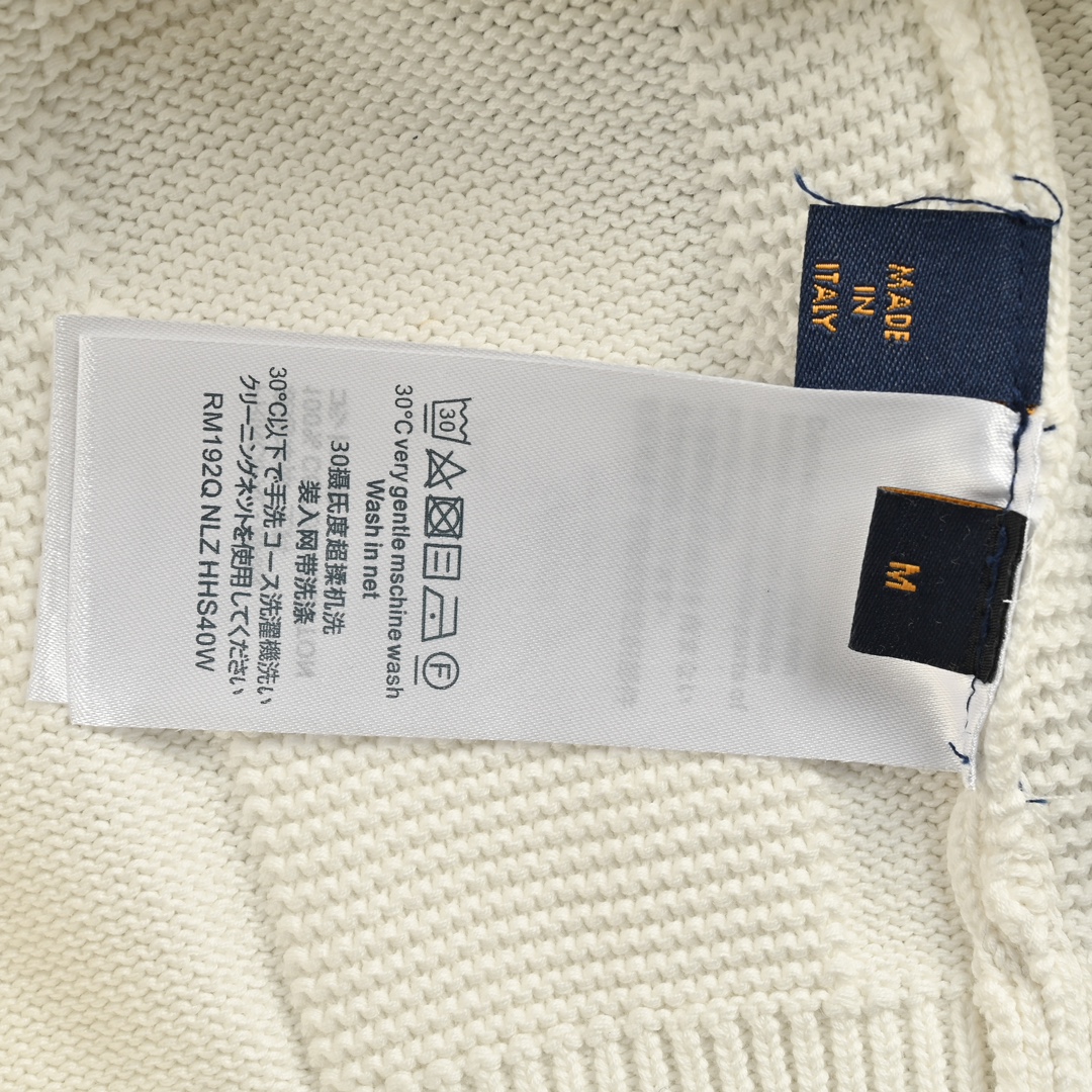 Louis Vuitton 24Fw safety pin checkerboard knit sweater