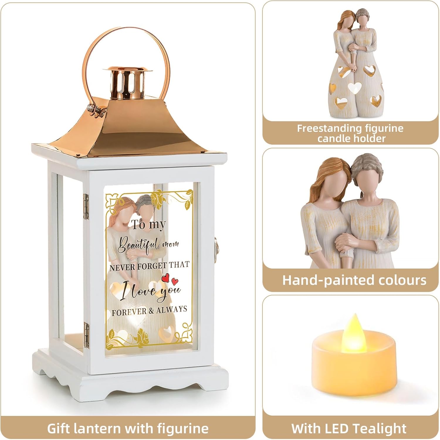 💖Mothers Gifts: Unique Decorative Lantern Sentimental Gift Ideas from Daughter Candle Holders Decor with Tealight