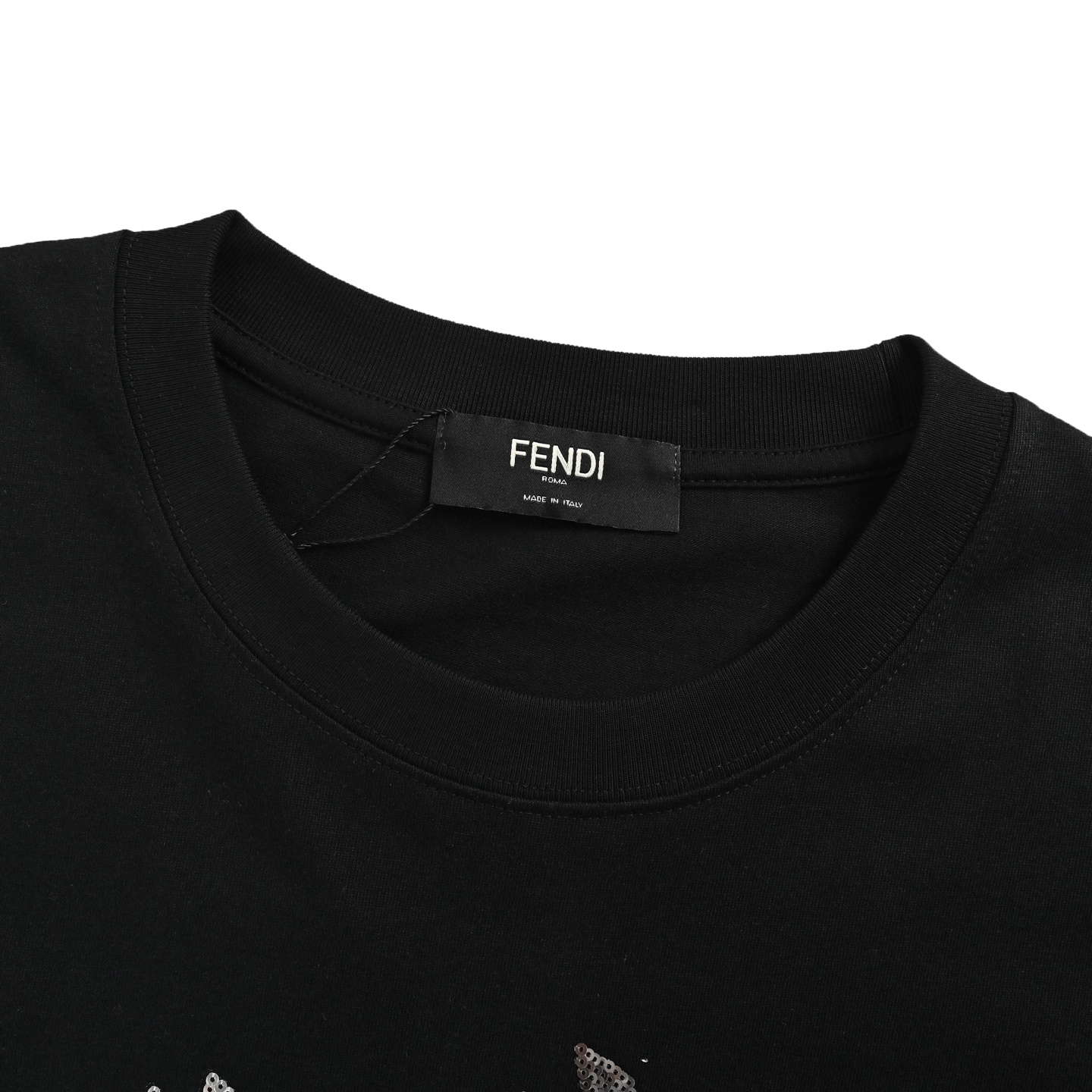 Fendi 3D sequined beads embroidered short sleeves