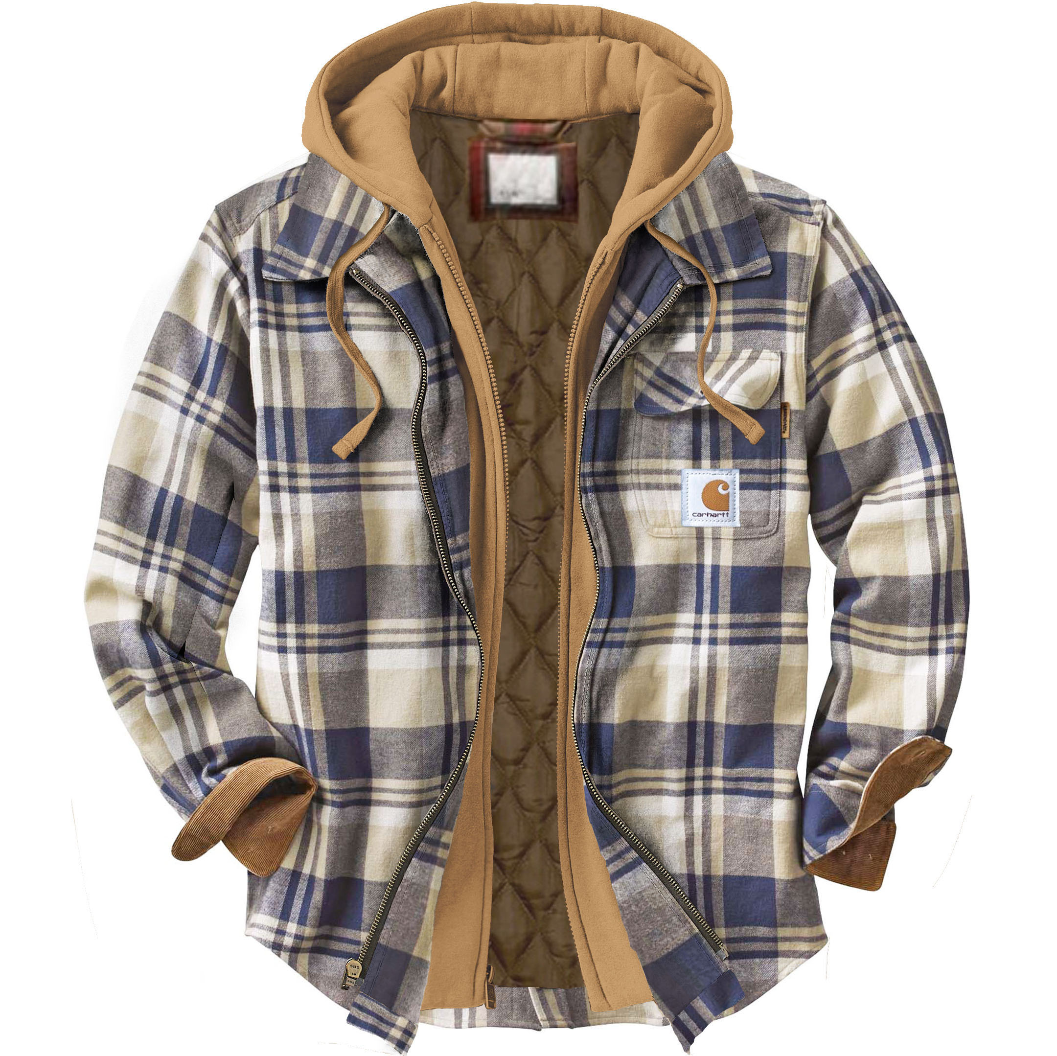 Plaid Hooded Jacket with Quilted Lining for Ultimate Warmth and Style