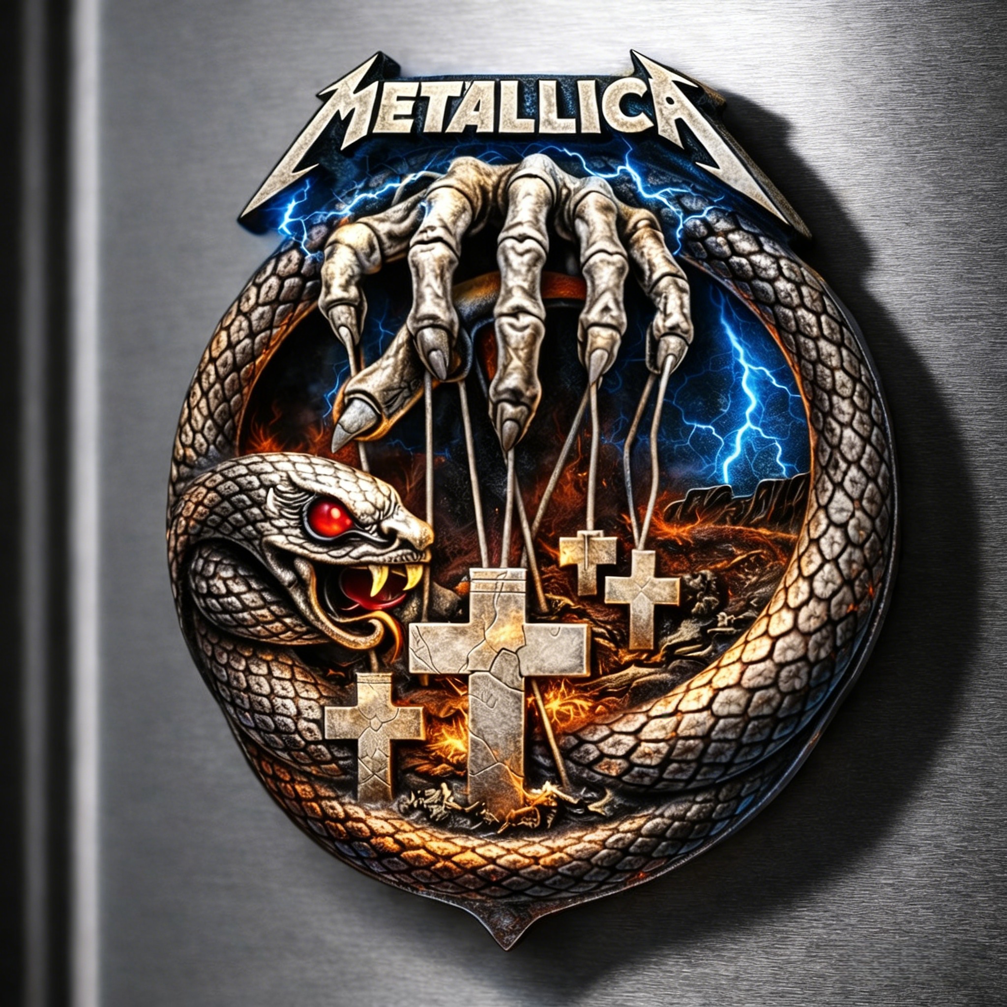 Metallica 45th Anniversary Heavy Metal Fridge Magnet