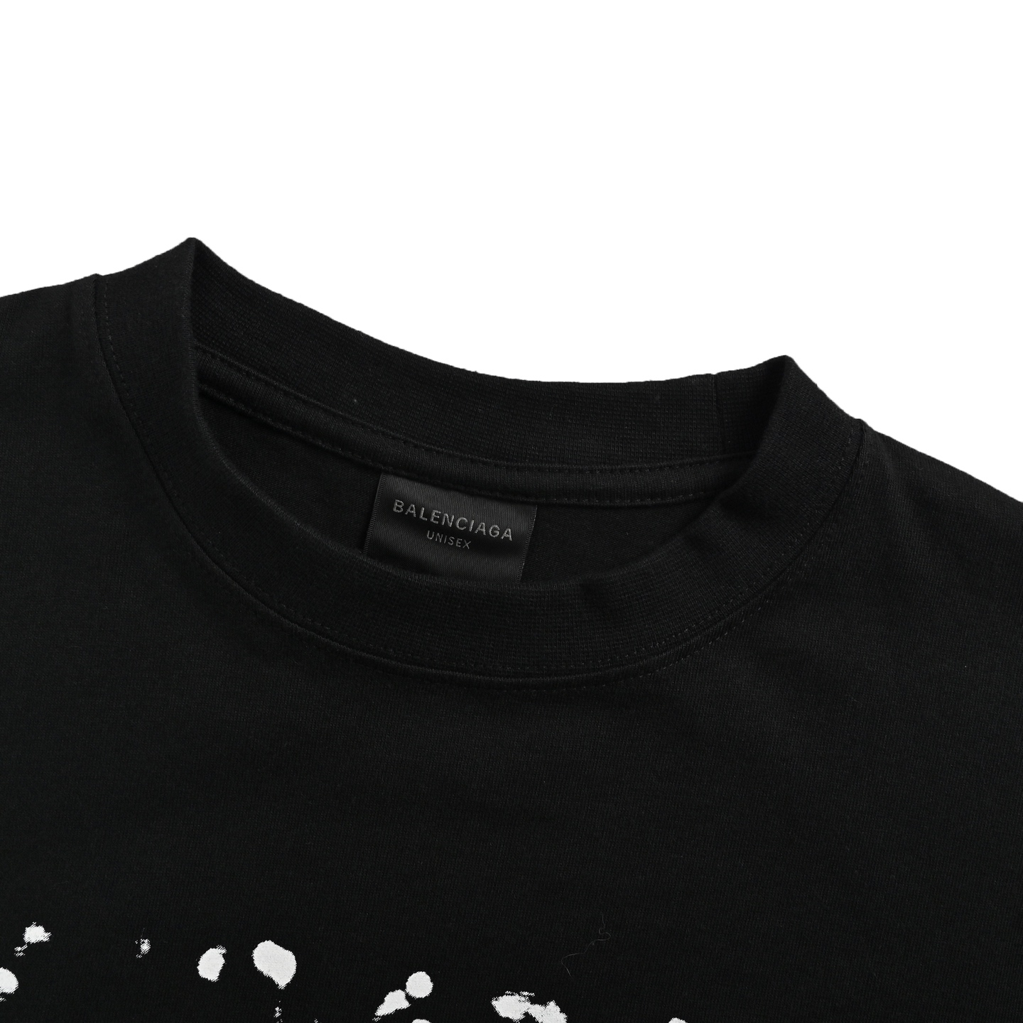 Balenciaga Blurred Letters Front and Back Printed Short Sleeves