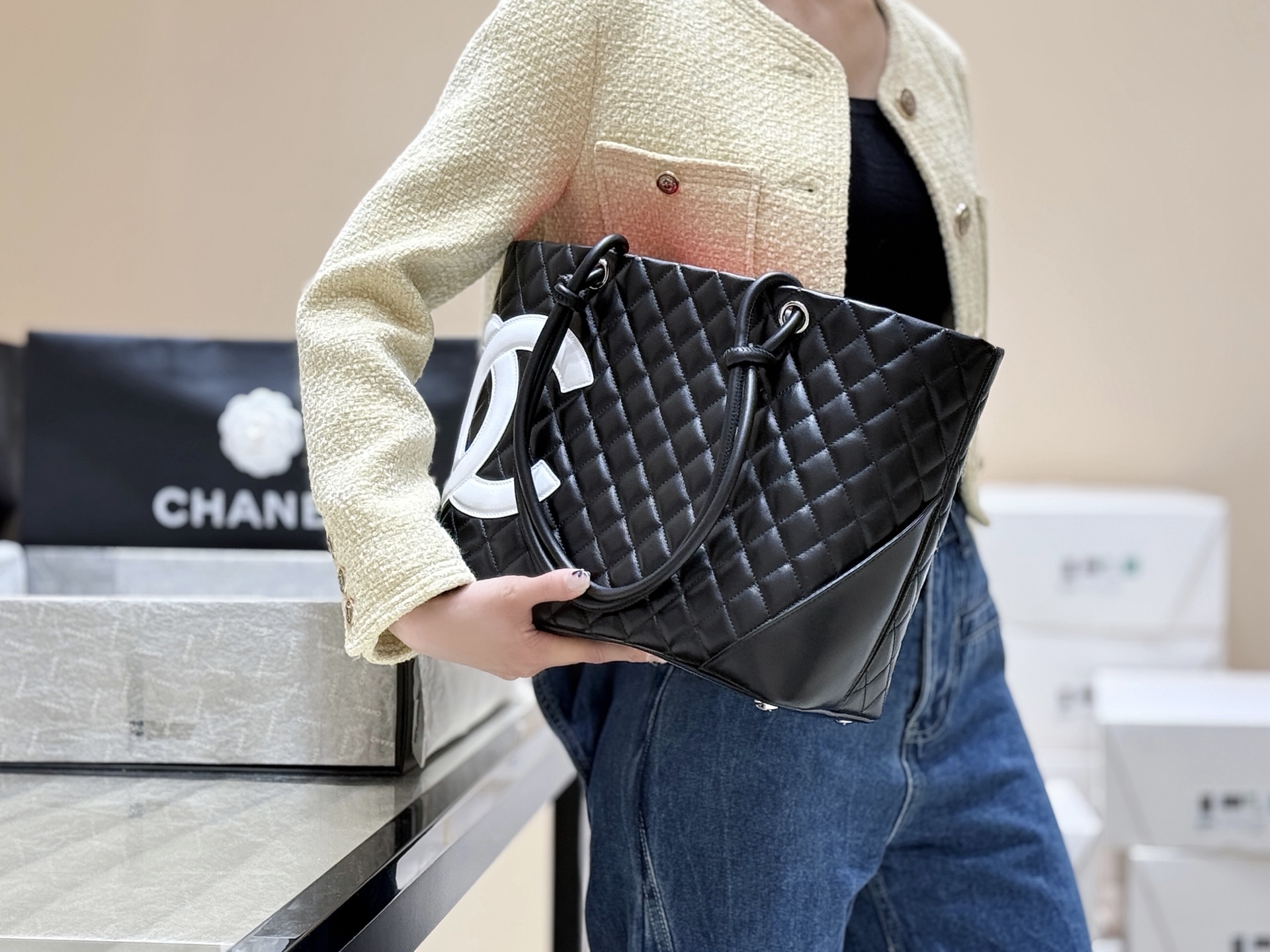 Chanel used Cambon tote A29795 00158