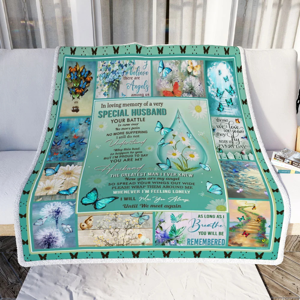 In Loving Memory Of A Very Special Husband Sofa Throw Blanket