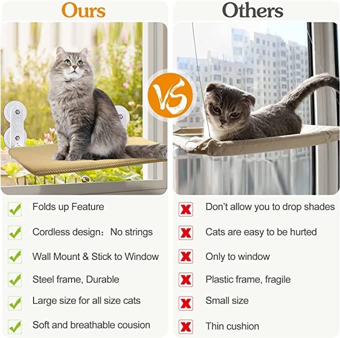 (🔥Last Day Promotion-SAVE 65% OFF)🐱Cordless Foldable Cat Hammock-BUY 2 GET FREE SHIPPING