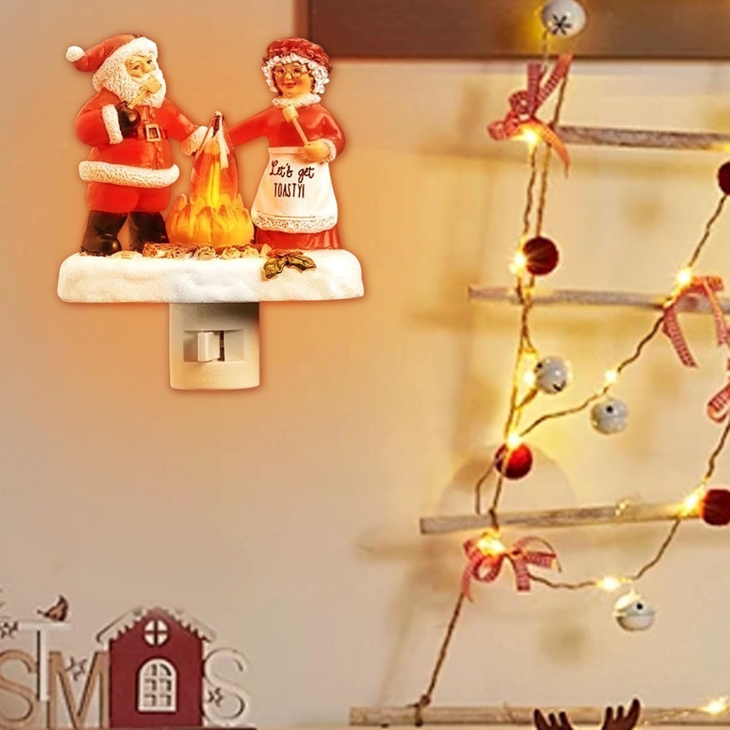 ✨Flash Sale✨Santa and Mrs. Claus Campfire Flickering Nightlight
