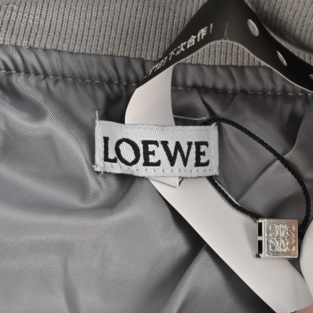 Loewe 24Fw chest embroidered logo bomber jacket
