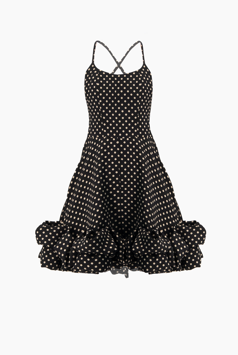 Vestido corto linea A con lunares