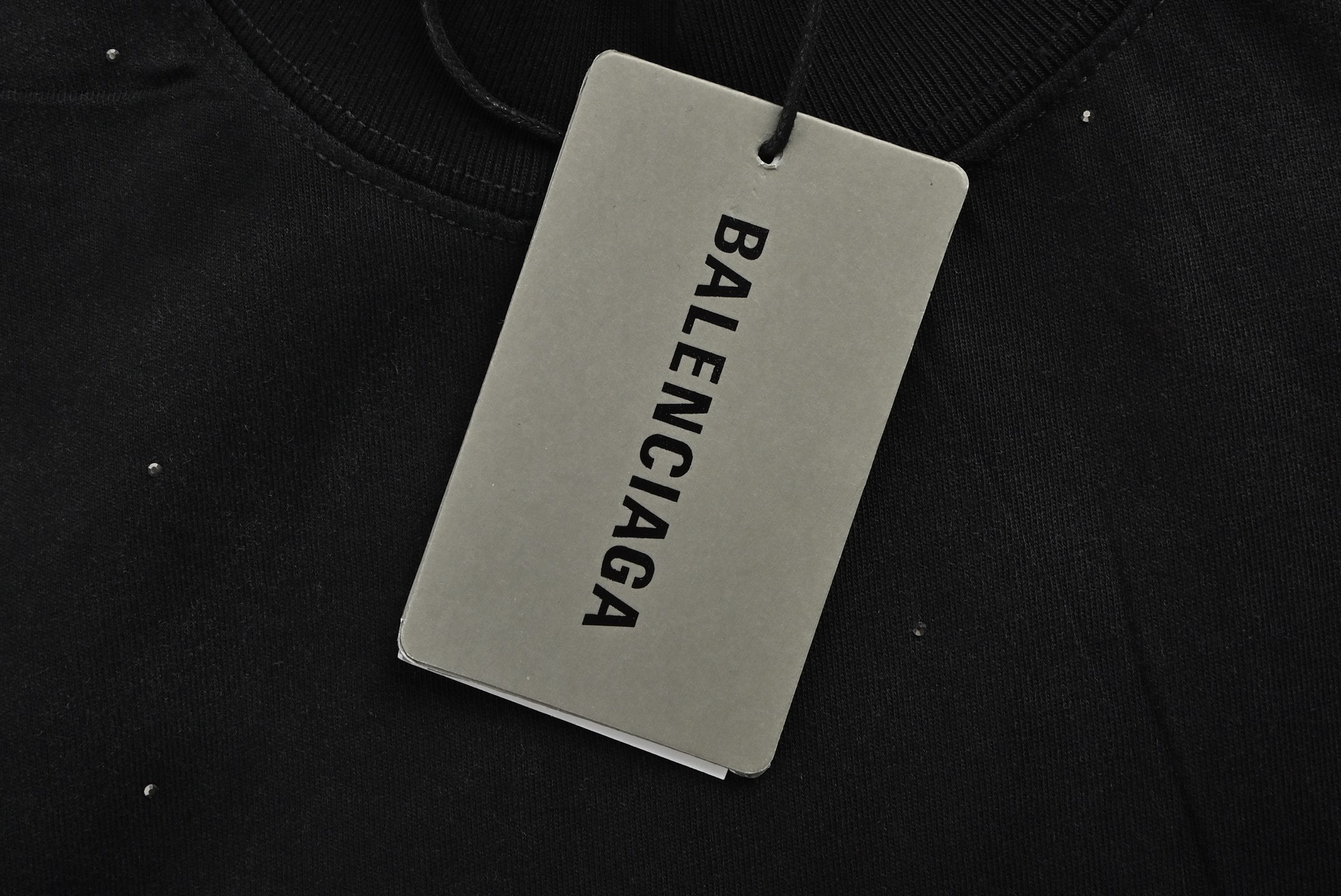 Balenciaga 25ss starry washed sandblasted rhinestone short sleeves