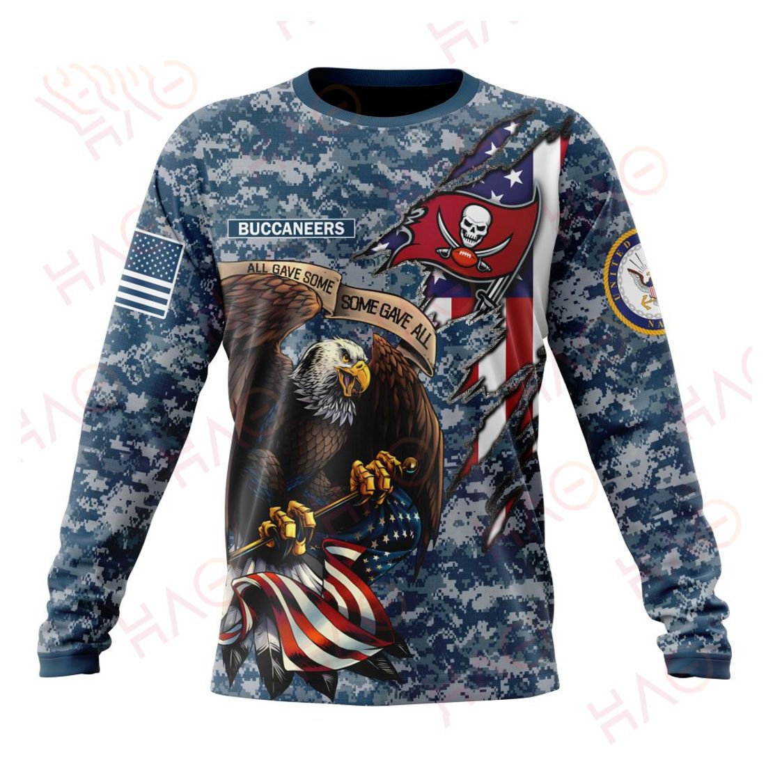 TAMPA BAY BUCCANEERS 3D HOODIE US NAVY VETERANS