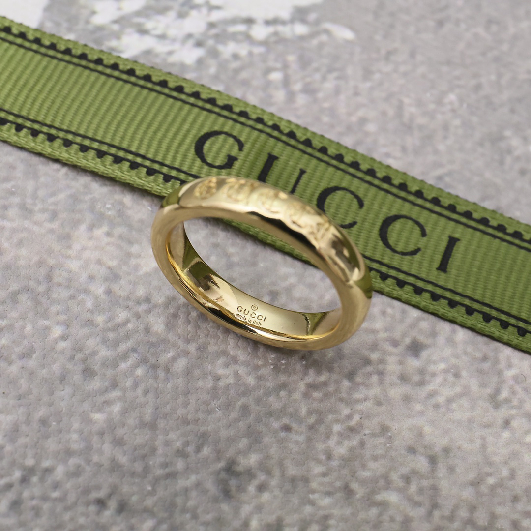 GUCCI printed gold ring