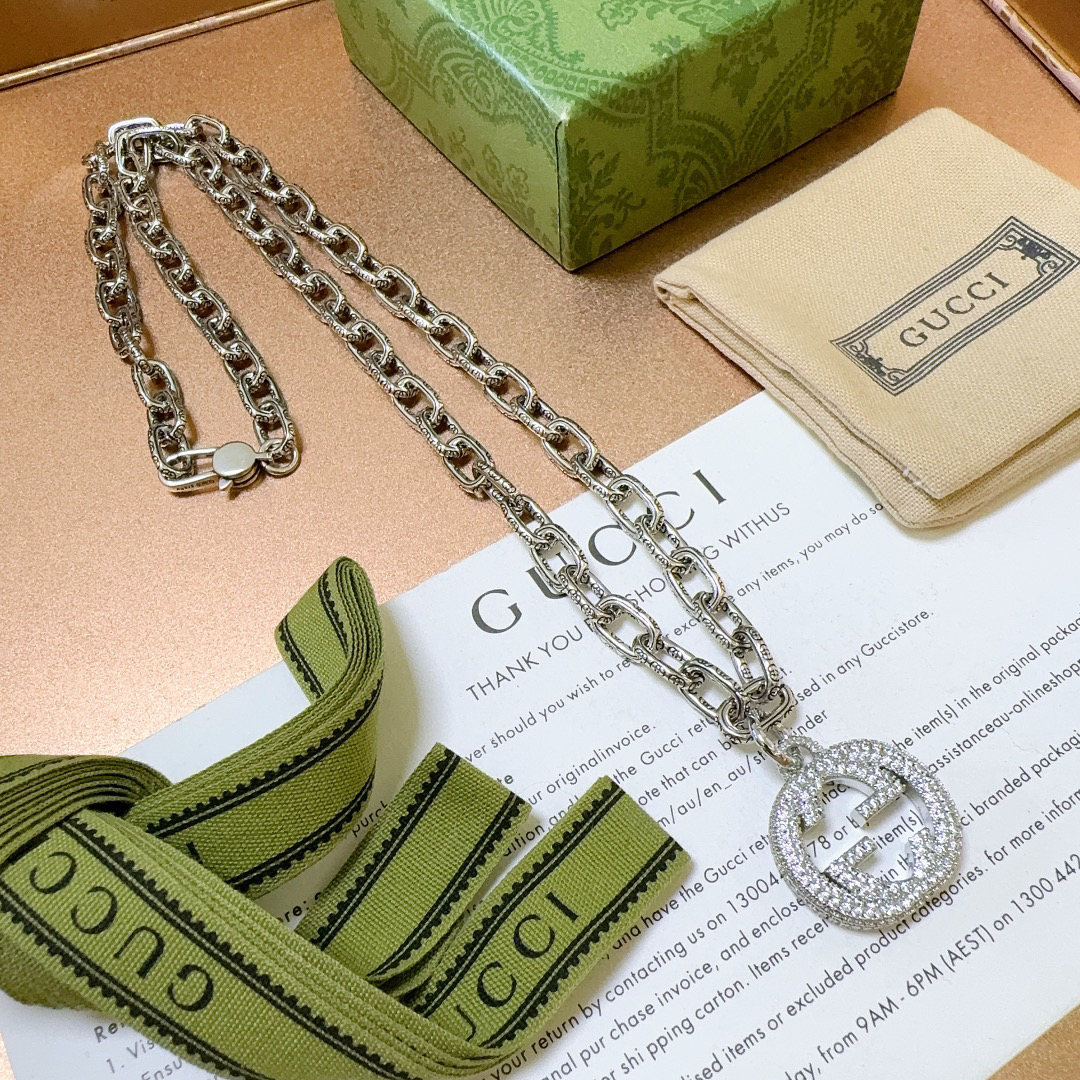 Gucci Anger Forest GG diamond vintage necklace