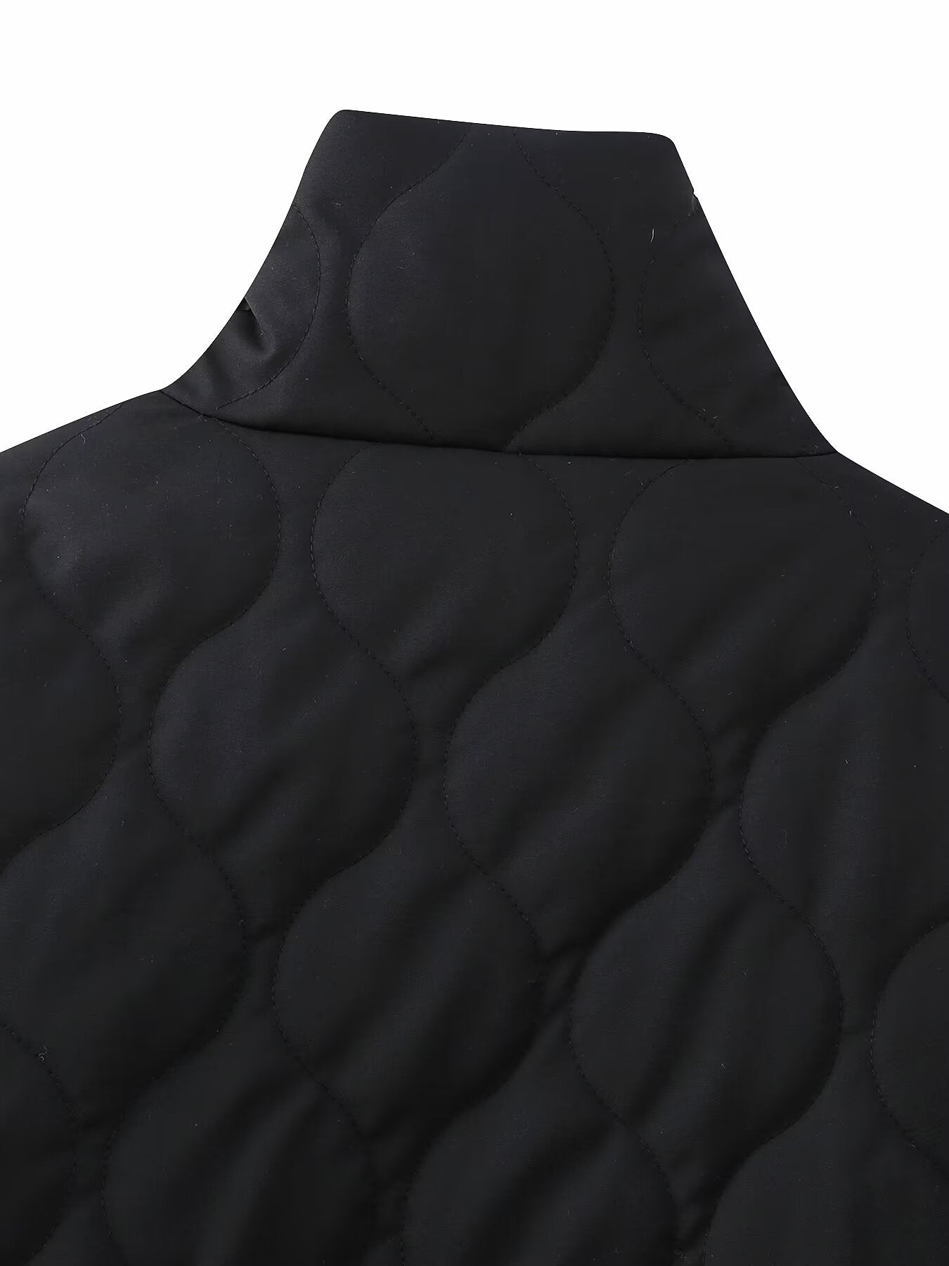 Spring Women Clothing Bowknot Pocket Decoration Stand up Collar Cotton Padded Coat